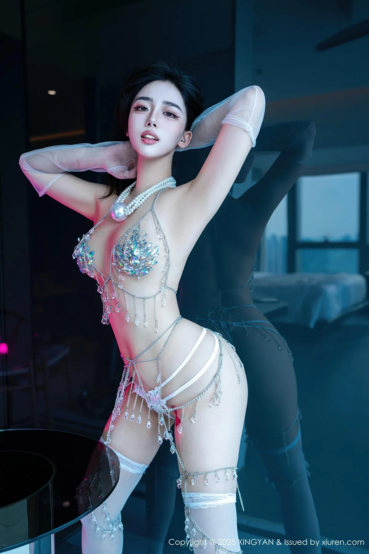 XINGYAN 星颜社 Vol.415 阮福福 白色珍珠文胸内衣 - 36