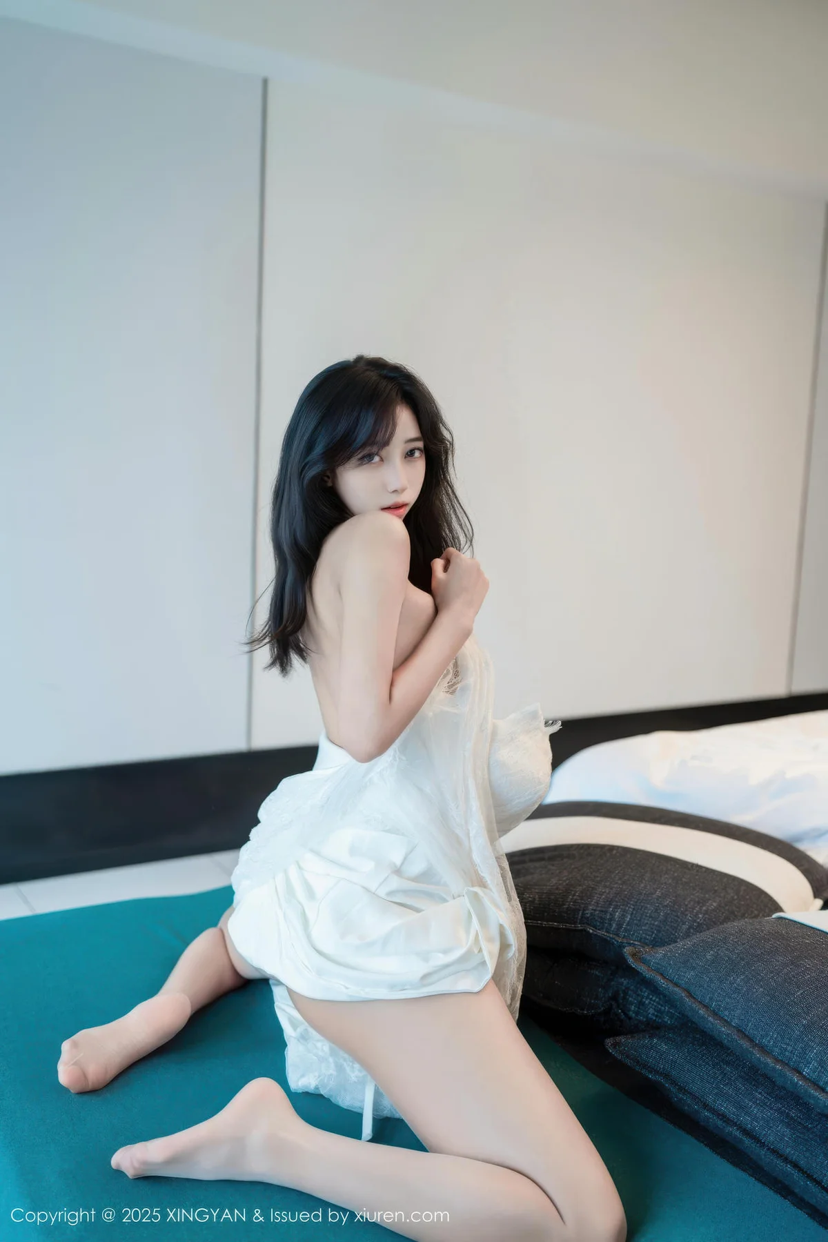 XINGYAN 星颜社 Vol.419 时安安 白色连衣裙白丝 - 56