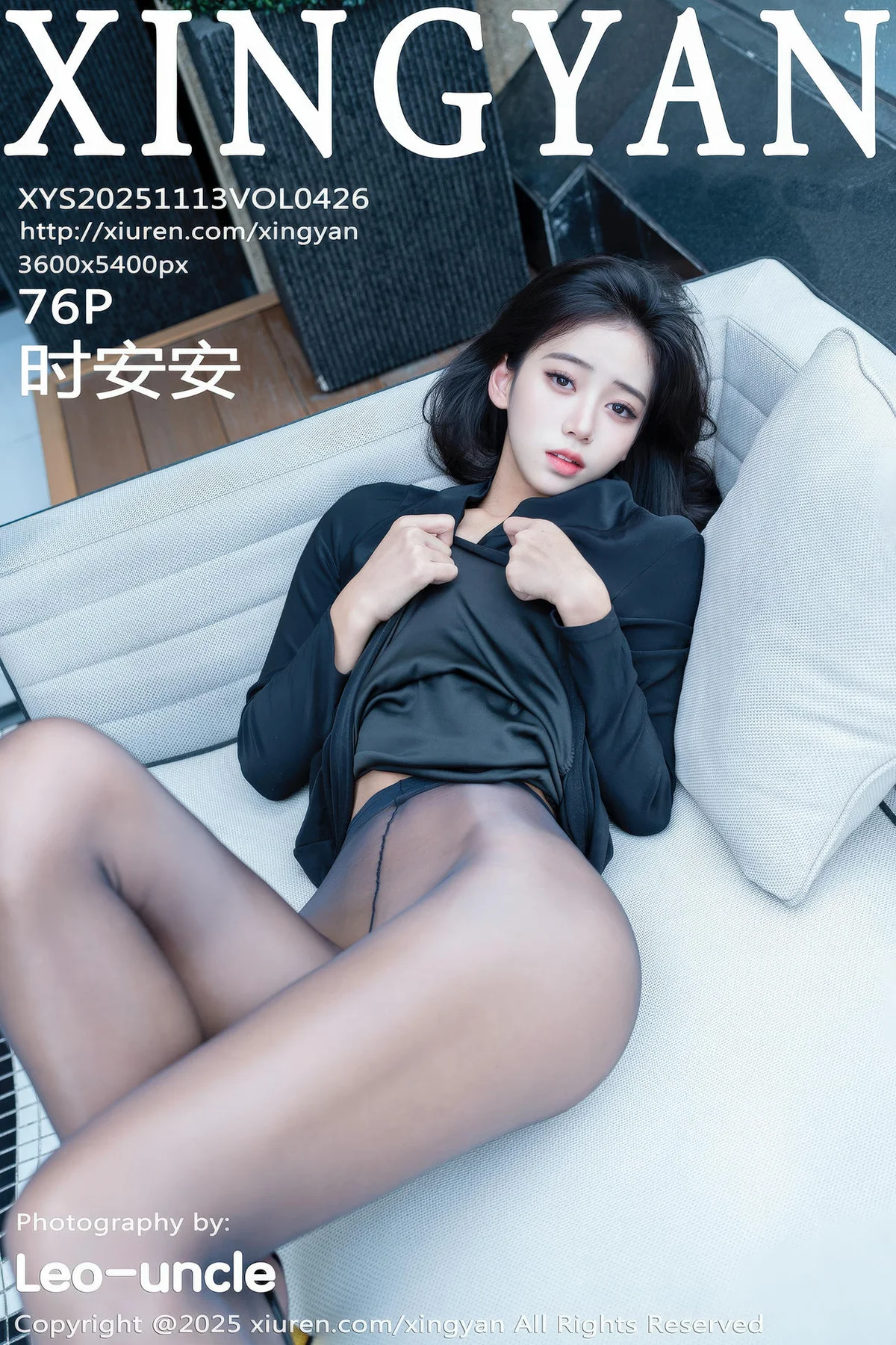 XINGYAN 星颜社 Vol.426 时安安 黑色连衣裙黑丝美女 - 77