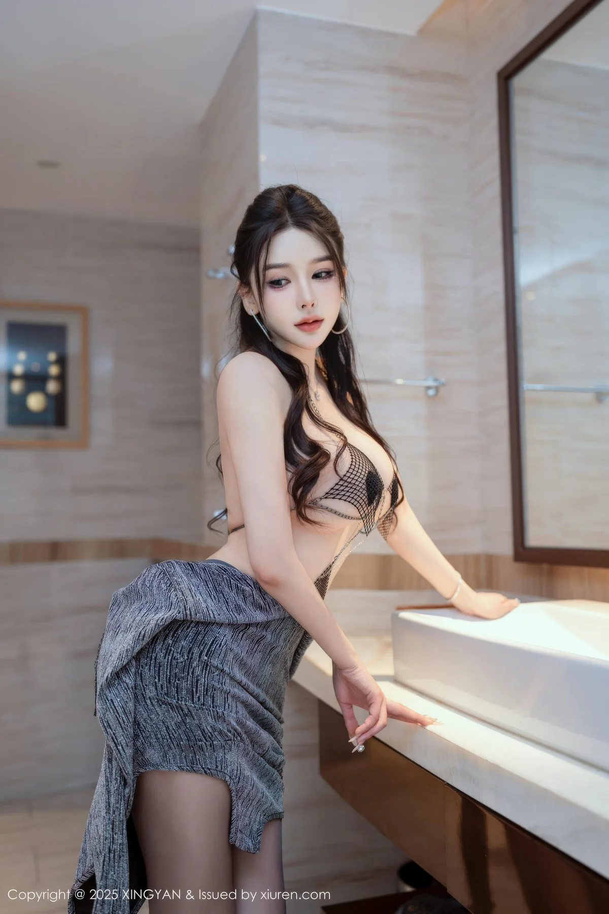 XINGYAN 星颜社 Vol.427 李丽莎 灰色连衣短裙 - 30