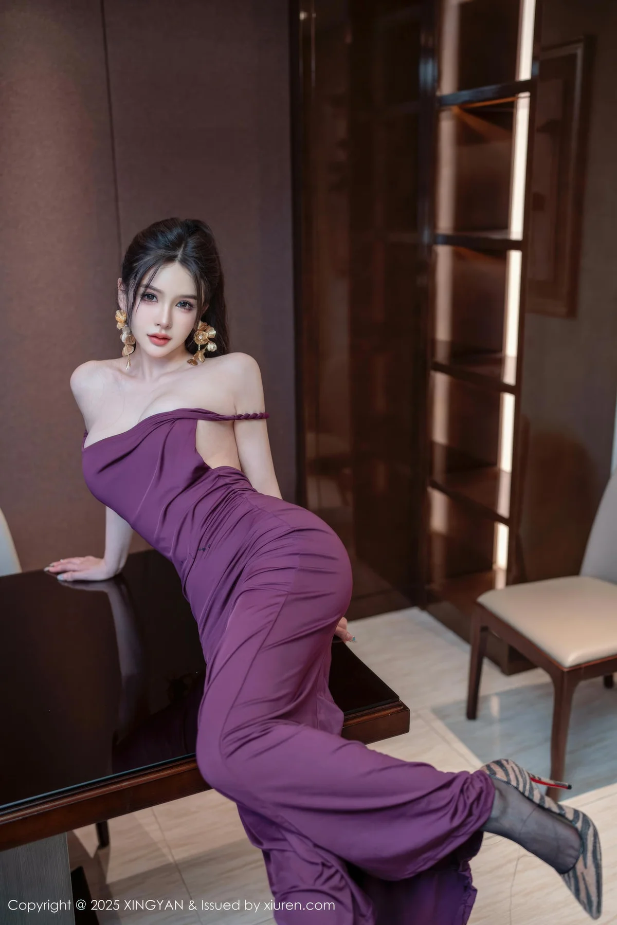 XINGYAN 星颜社 Vol.436 李丽莎 紫色连衣裙魅惑黑丝 - 16