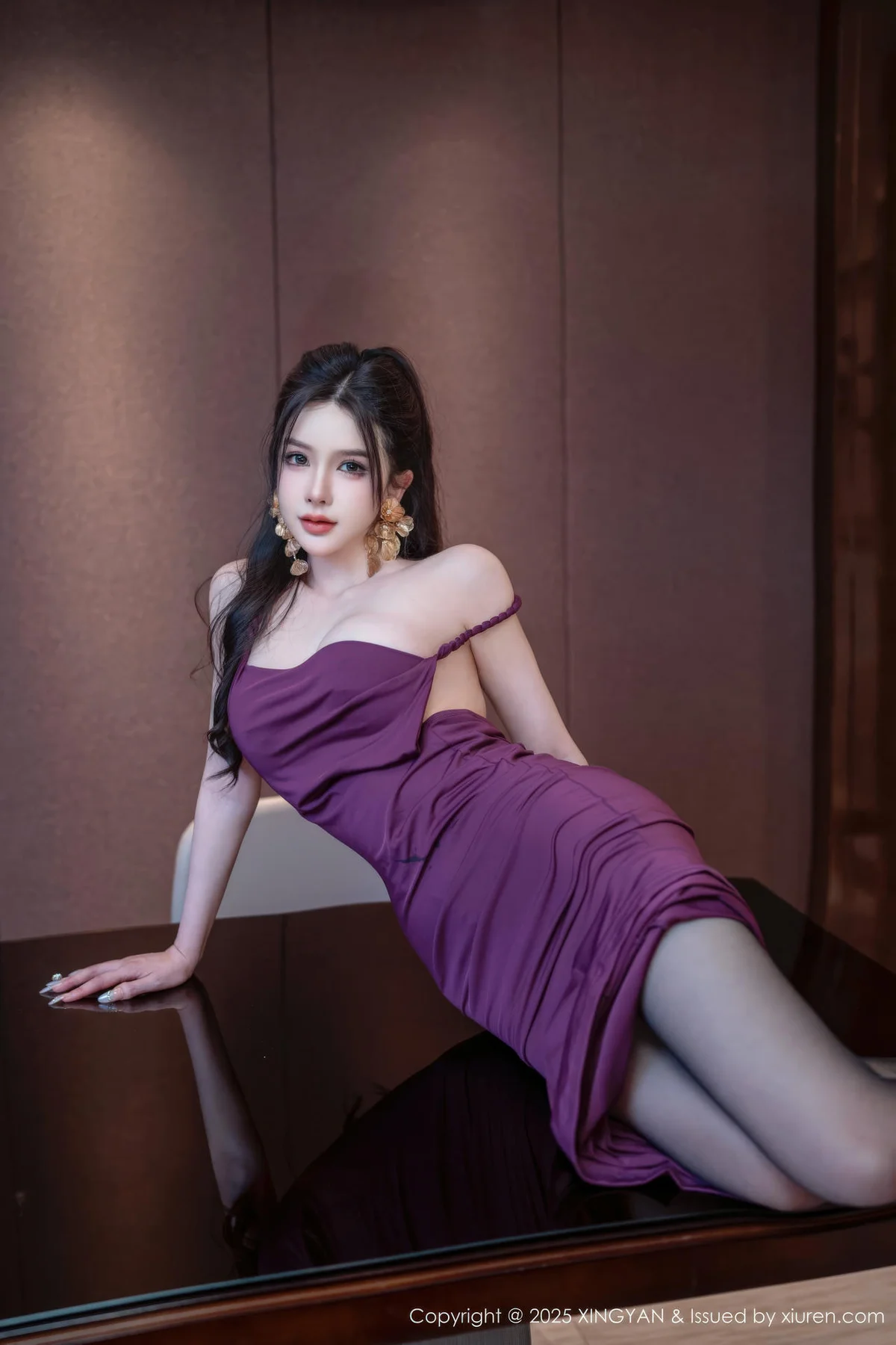 XINGYAN 星颜社 Vol.436 李丽莎 紫色连衣裙魅惑黑丝 - 27