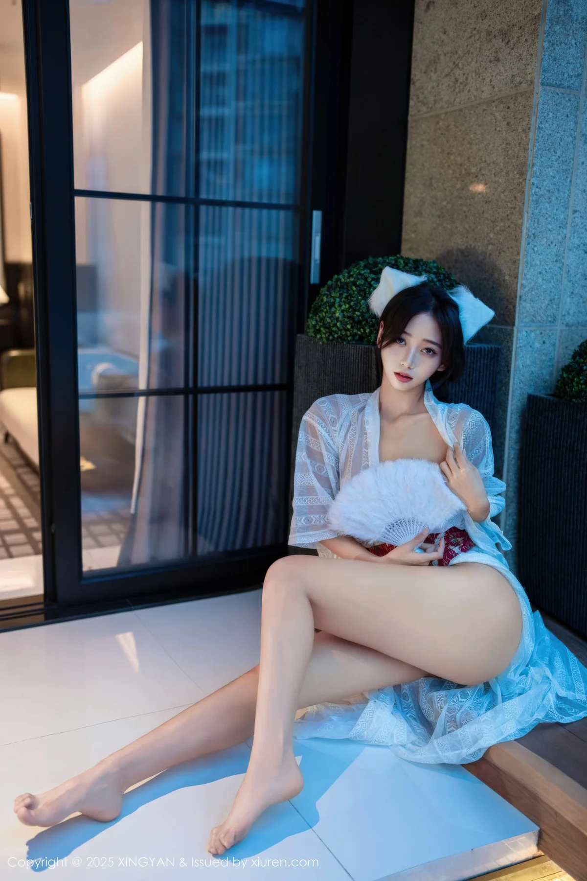 XINGYAN 星颜社 Vol.442 时安安 透视蕾丝白裙 - 37