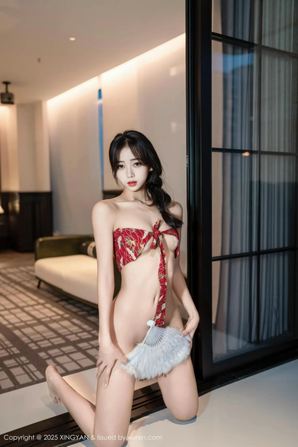 XINGYAN 星颜社 Vol.442 时安安 透视蕾丝白裙 - 49