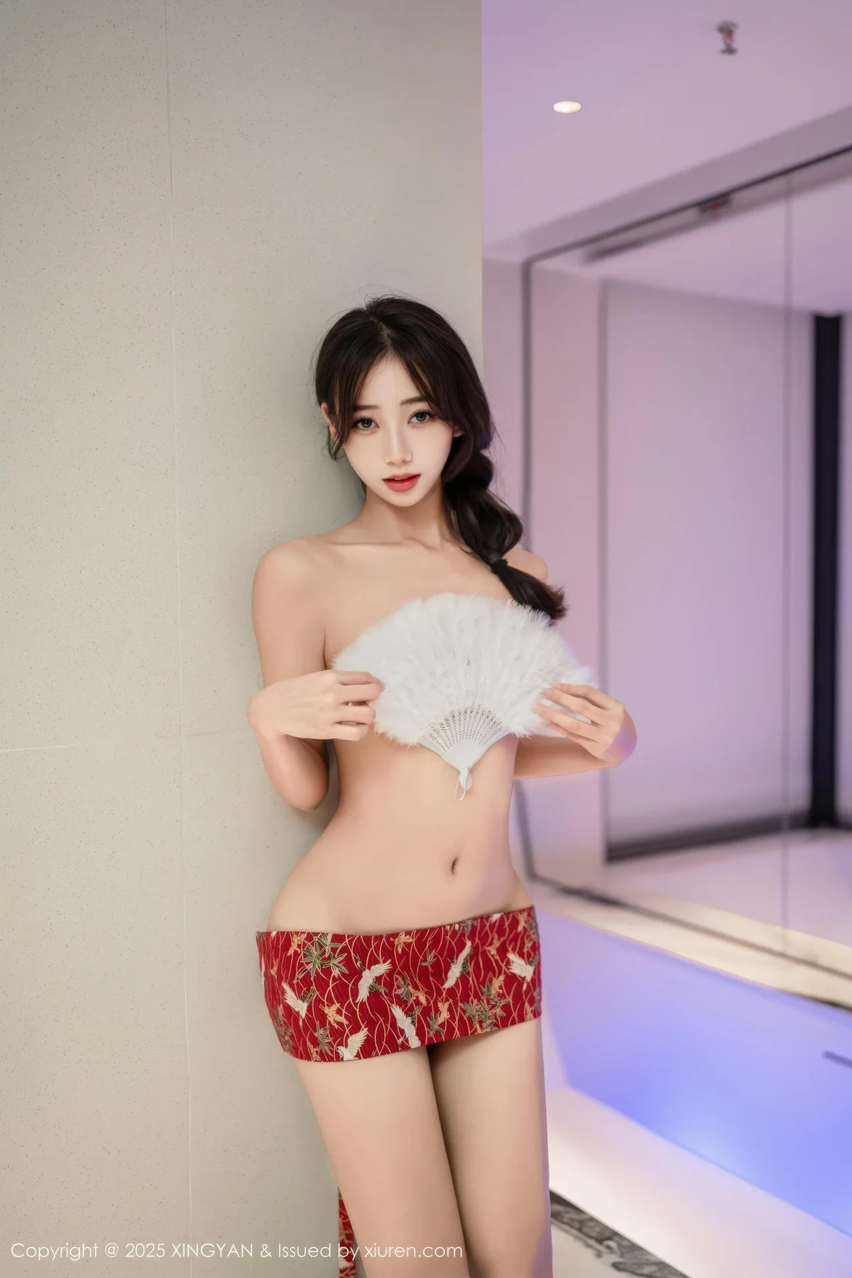 XINGYAN 星颜社 Vol.442 时安安 透视蕾丝白裙 - 55