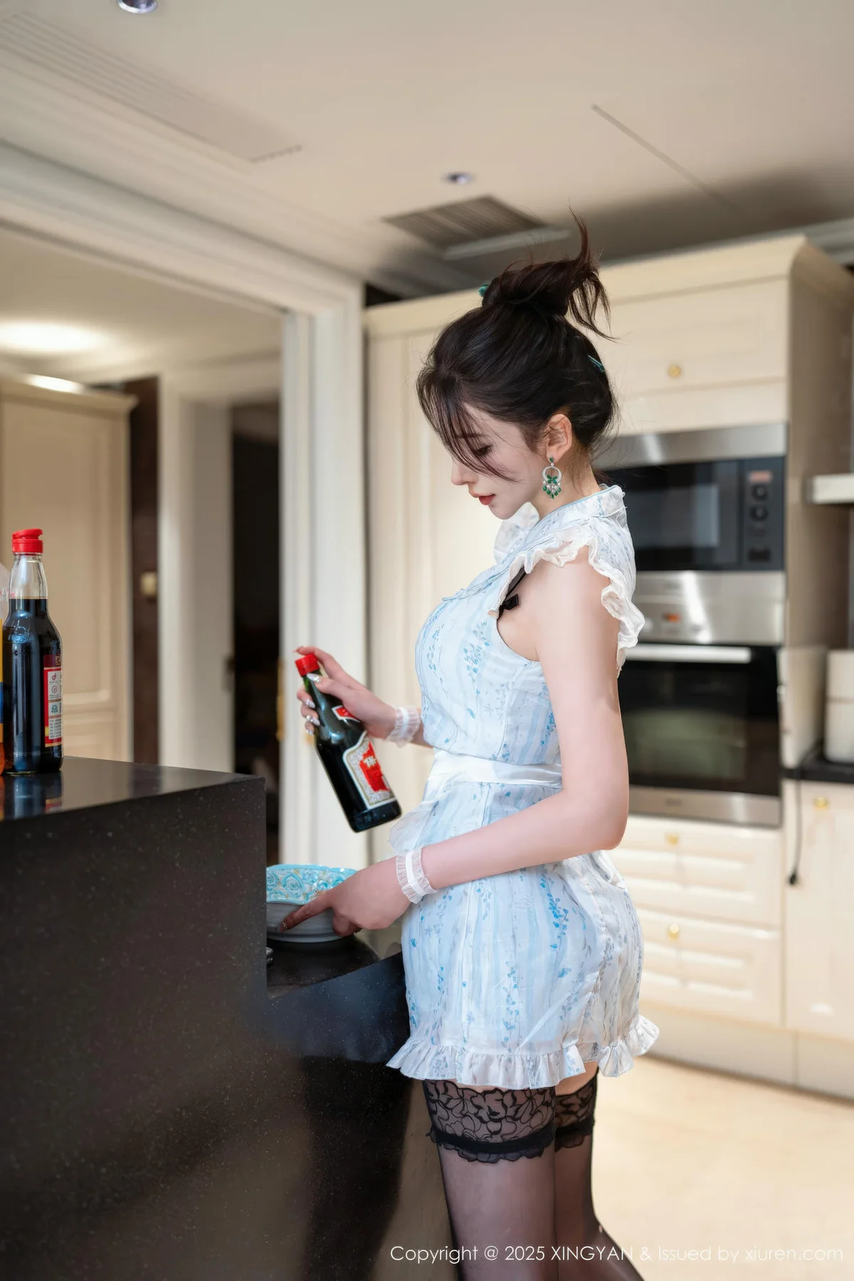 XINGYAN 星颜社 Vol.444 李丽莎 厨娘旗袍性感魅惑黑丝 - 4