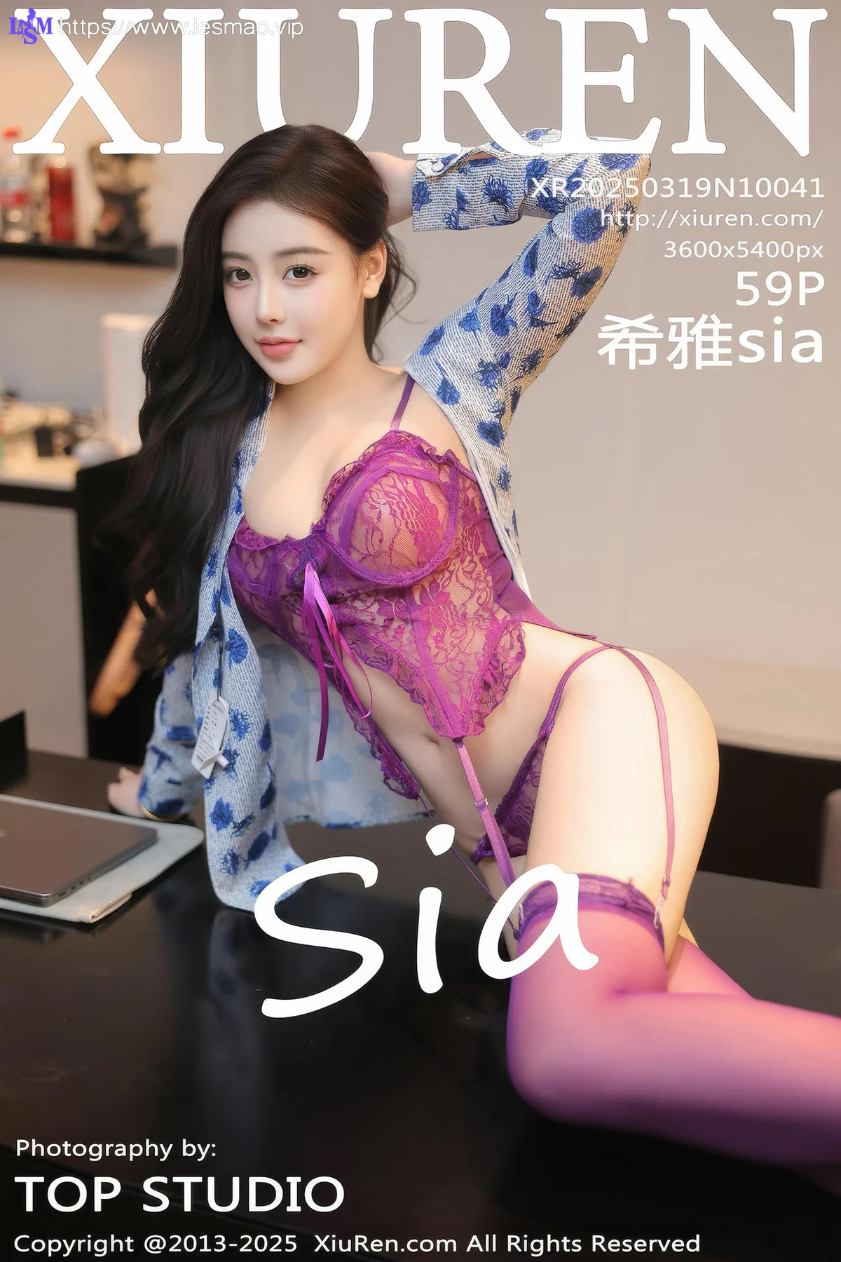 XiuRen 秀人 No.10041 希雅sia 紫色内衣美女模特 - 60