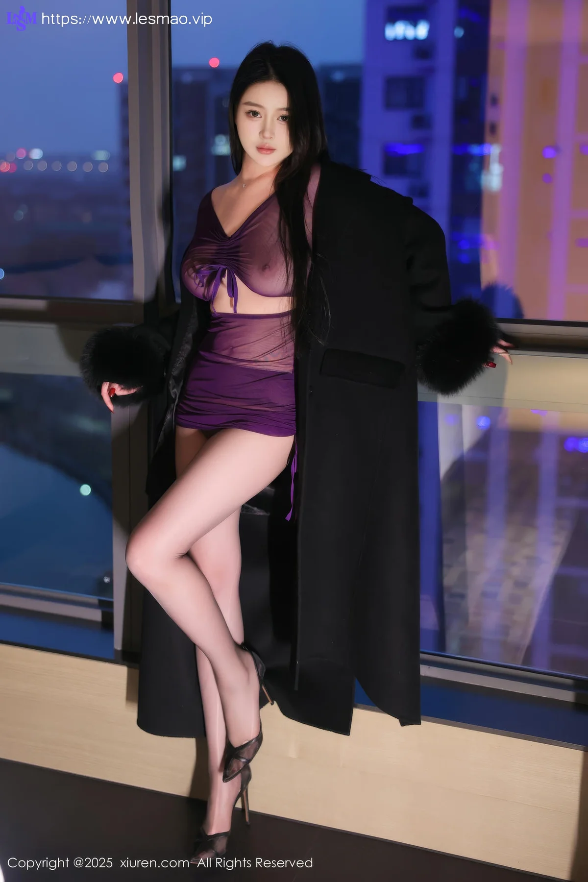 XiuRen 秀人 No.10050 温妮 紫色透视美裙 - 11