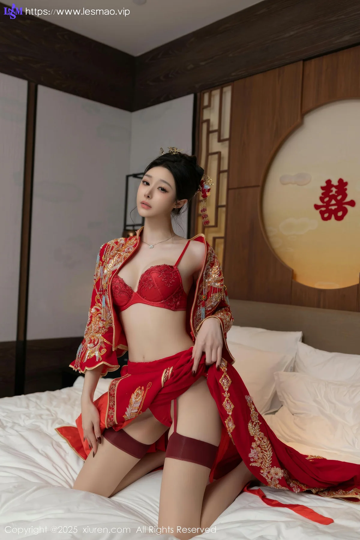 XiuRen 秀人 No.10055 小逗逗 新娘红色秀禾服制服 - 29