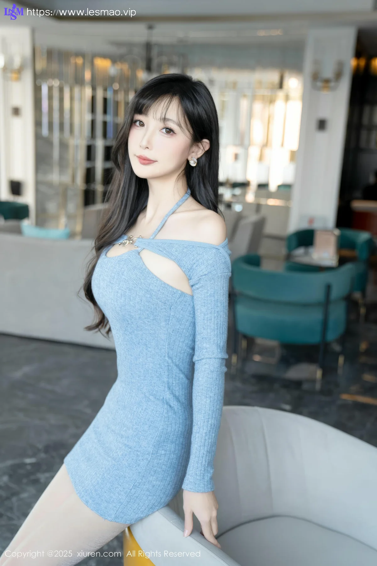 XiuRen 秀人 No.10124 樱桃小阑子 浅蓝色连衣短裙 - 21
