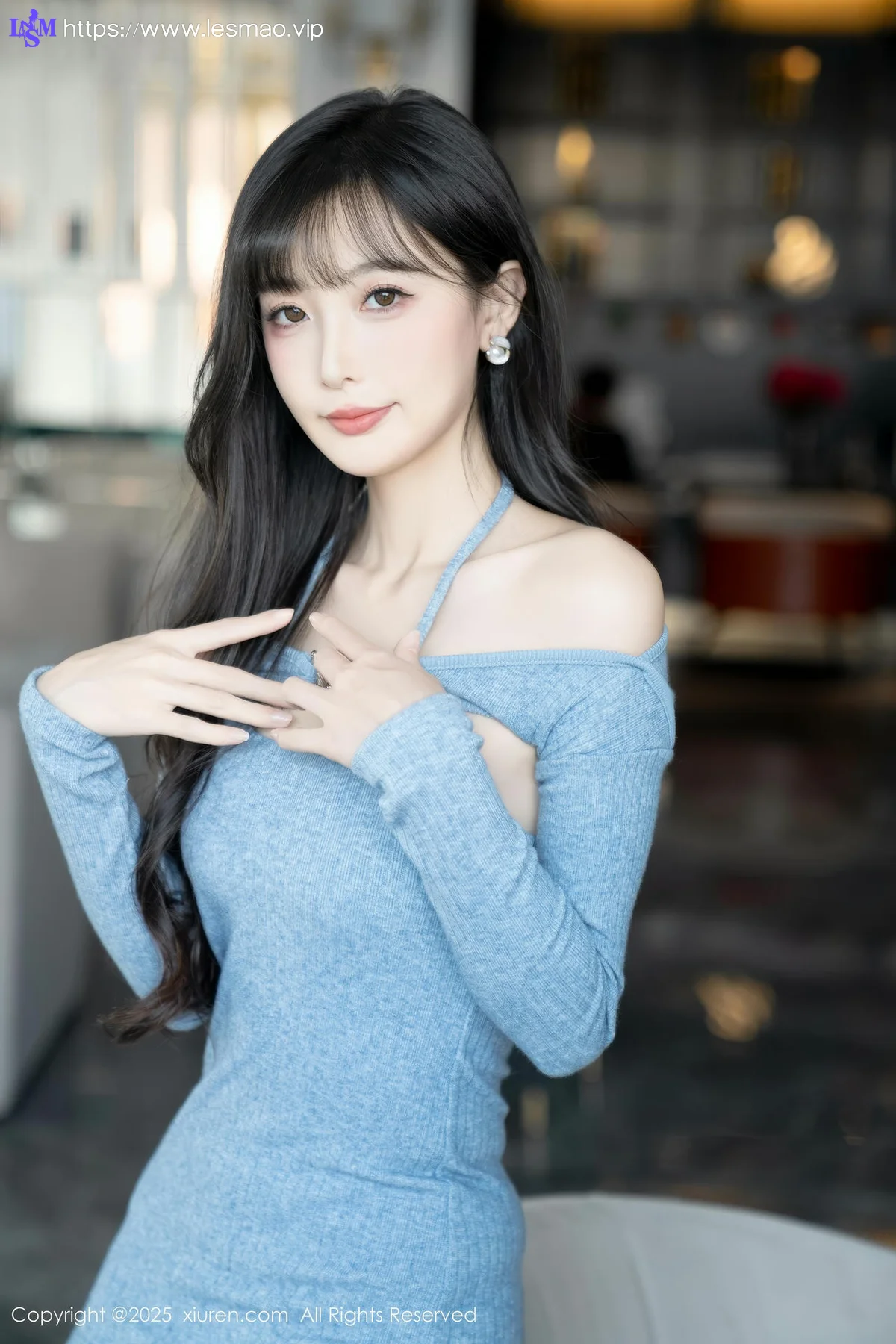 XiuRen 秀人 No.10124 樱桃小阑子 浅蓝色连衣短裙 - 22