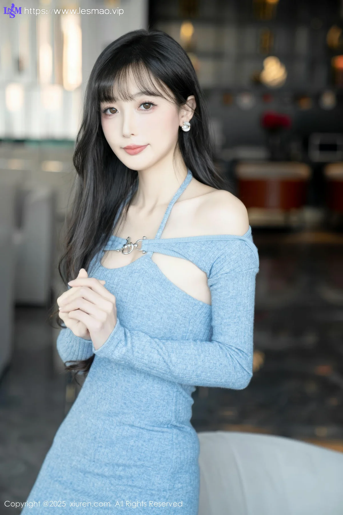 XiuRen 秀人 No.10124 樱桃小阑子 浅蓝色连衣短裙 - 23
