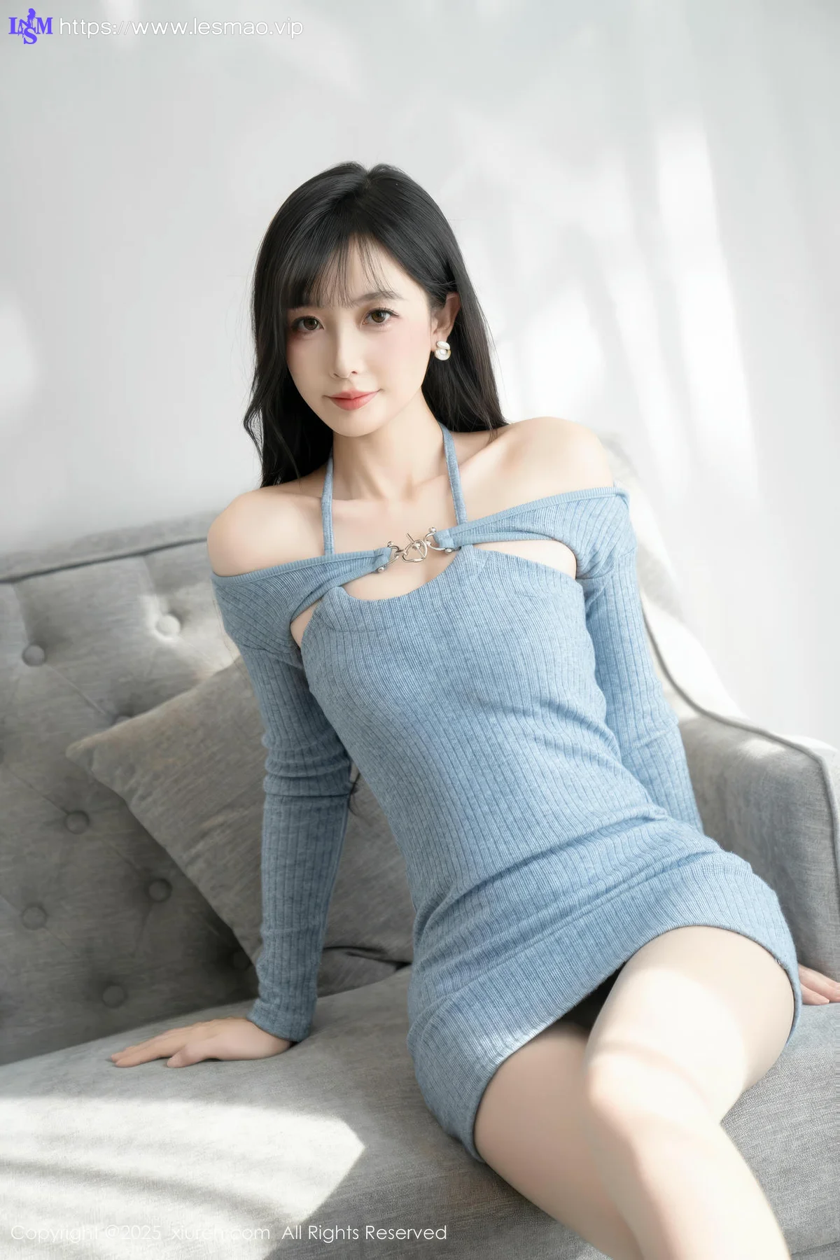XiuRen 秀人 No.10124 樱桃小阑子 浅蓝色连衣短裙 - 28