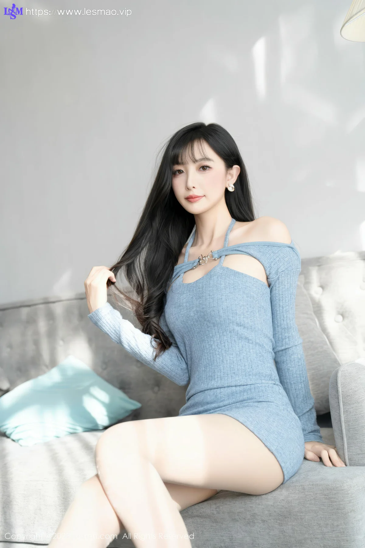XiuRen 秀人 No.10124 樱桃小阑子 浅蓝色连衣短裙 - 29