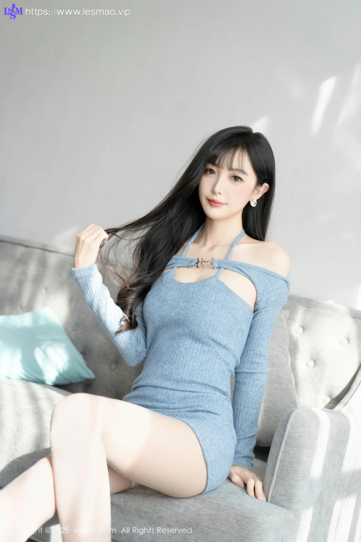 XiuRen 秀人 No.10124 樱桃小阑子 浅蓝色连衣短裙 - 30