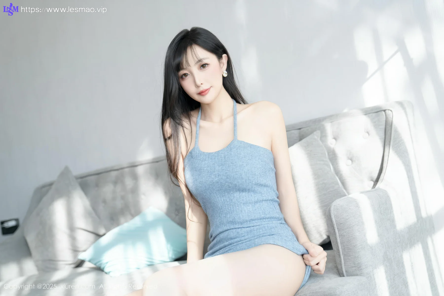 XiuRen 秀人 No.10124 樱桃小阑子 浅蓝色连衣短裙 - 32