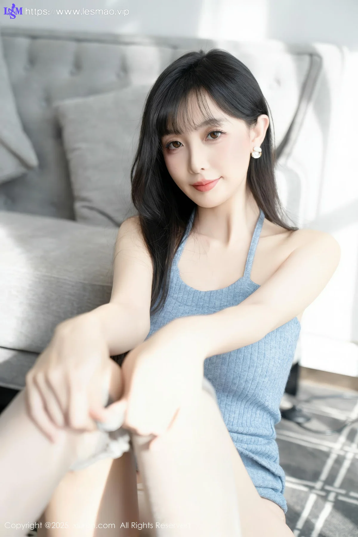 XiuRen 秀人 No.10124 樱桃小阑子 浅蓝色连衣短裙 - 37