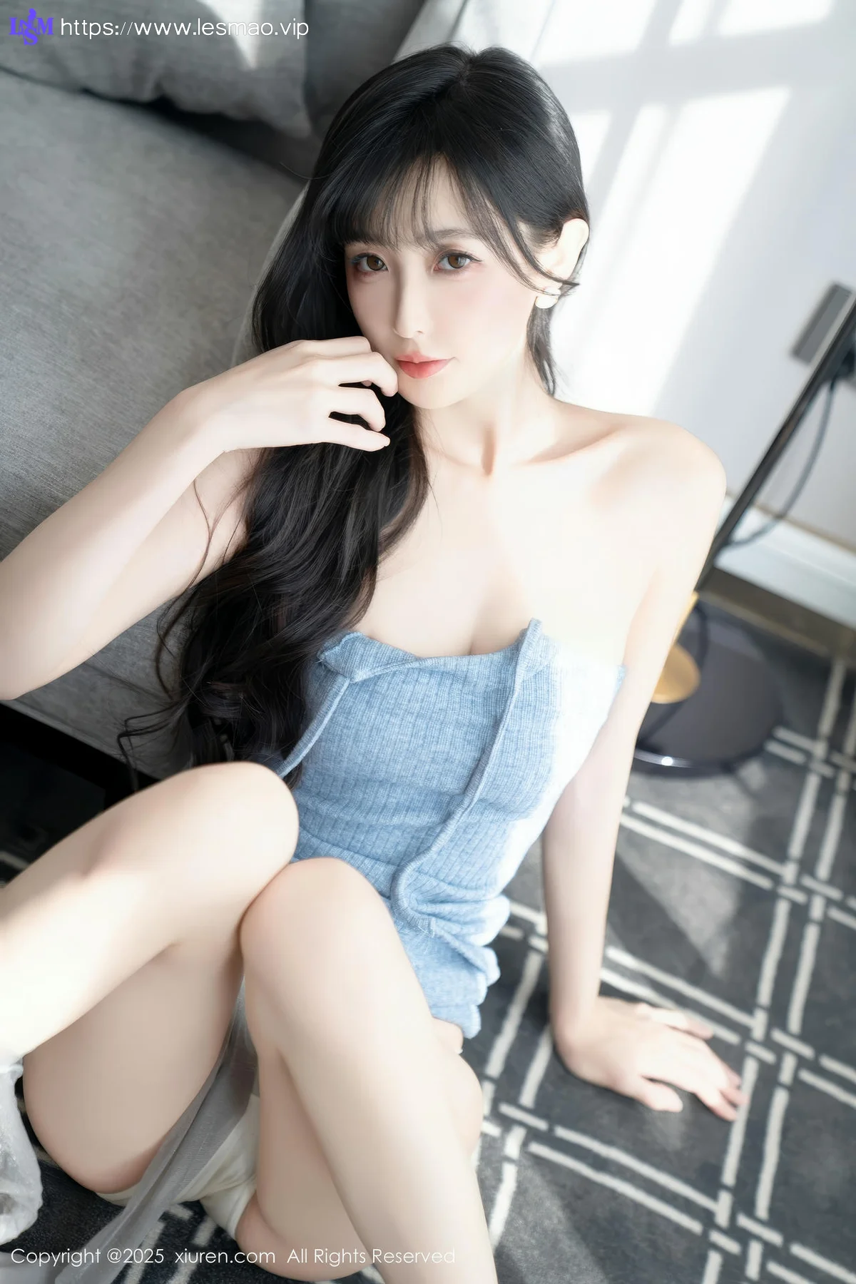 XiuRen 秀人 No.10124 樱桃小阑子 浅蓝色连衣短裙 - 58