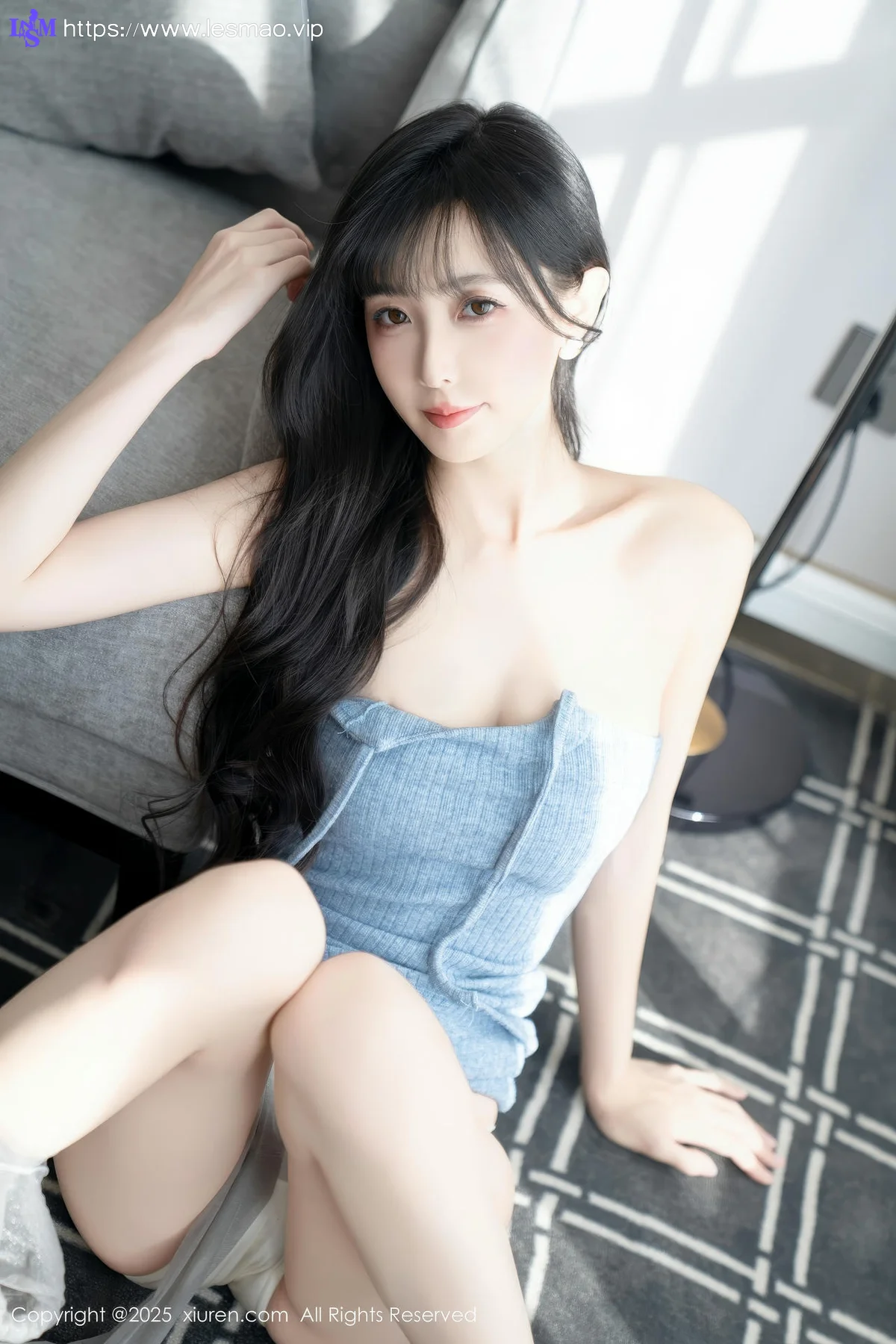 XiuRen 秀人 No.10124 樱桃小阑子 浅蓝色连衣短裙 - 59