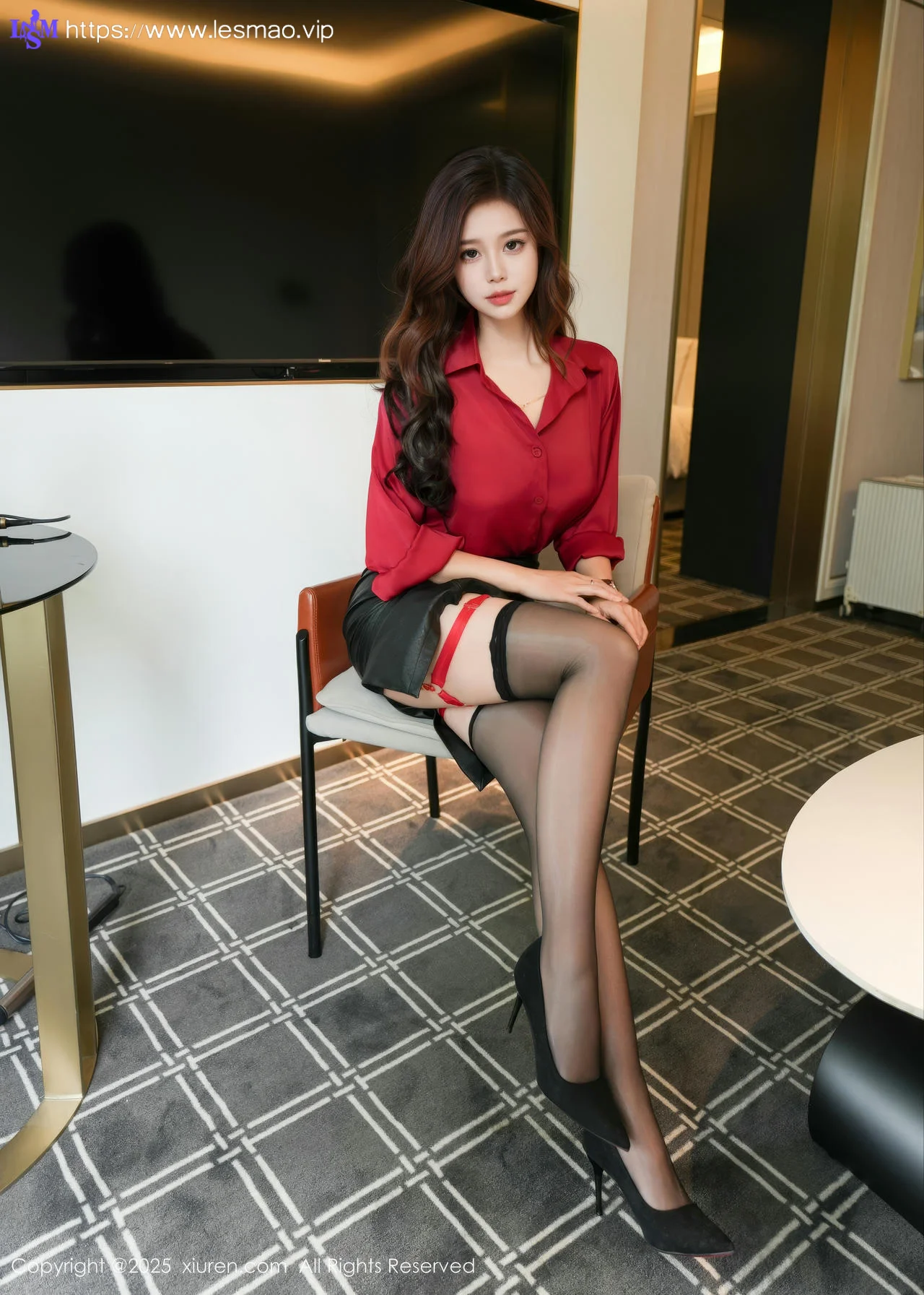 XiuRen 秀人 No.10157 玫瑰我爱你 性感红色衬衫 - 20