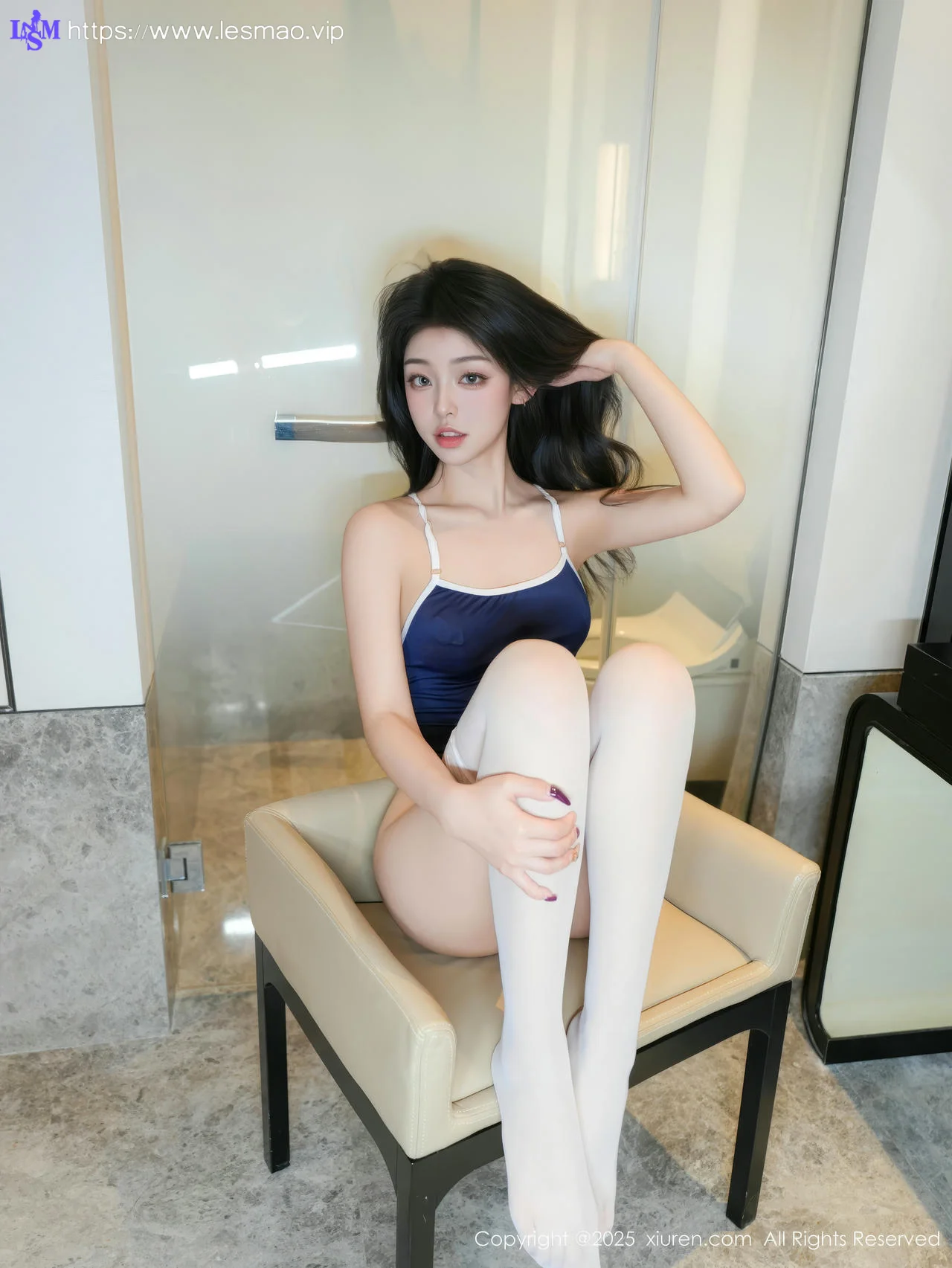 XiuRen 秀人 No.10164 白琮瑗 蓝色死库水白色丝袜 - 10