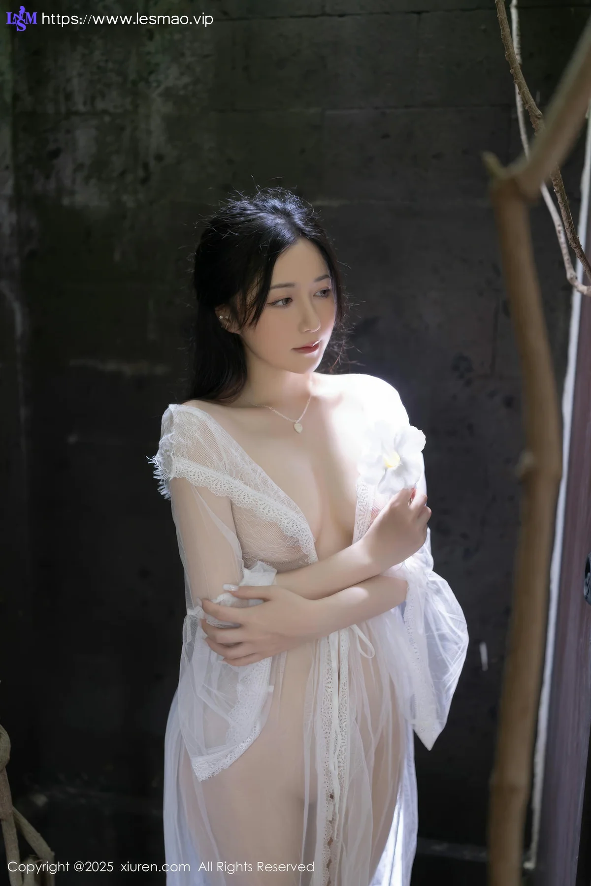 XiuRen 秀人 No.10173 鱼子酱Fish 白色轻透连衣裙 - 66