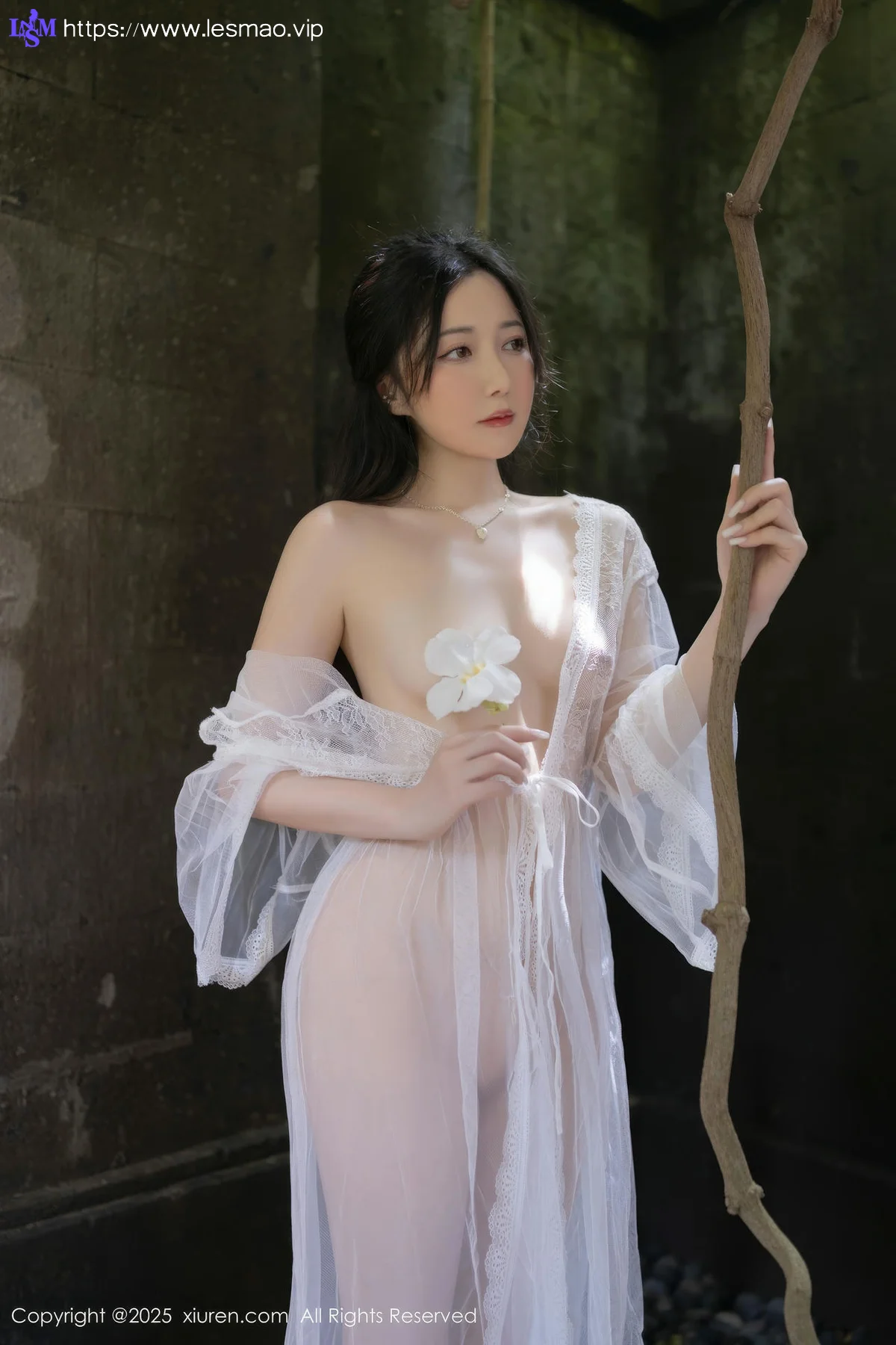 XiuRen 秀人 No.10173 鱼子酱Fish 白色轻透连衣裙 - 75