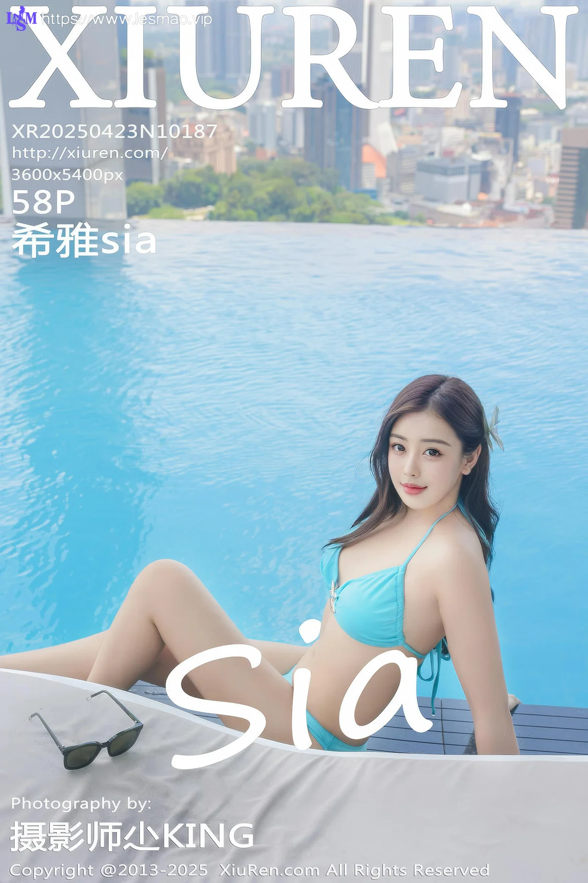 XiuRen 秀人 No.10187 希雅sia 性感蓝色泳衣 - 59