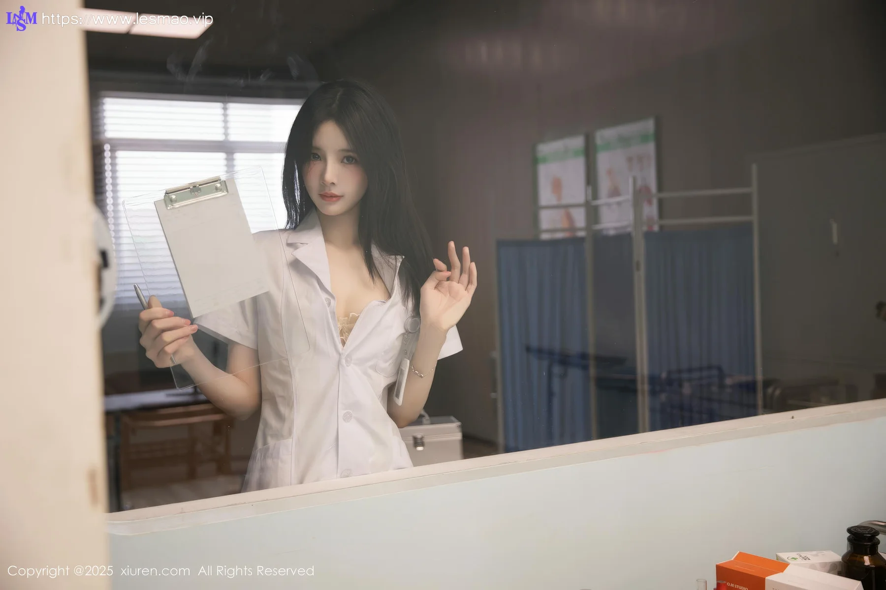 XiuRen 秀人 No.10190 布丁wow 白色护士制服 - 50