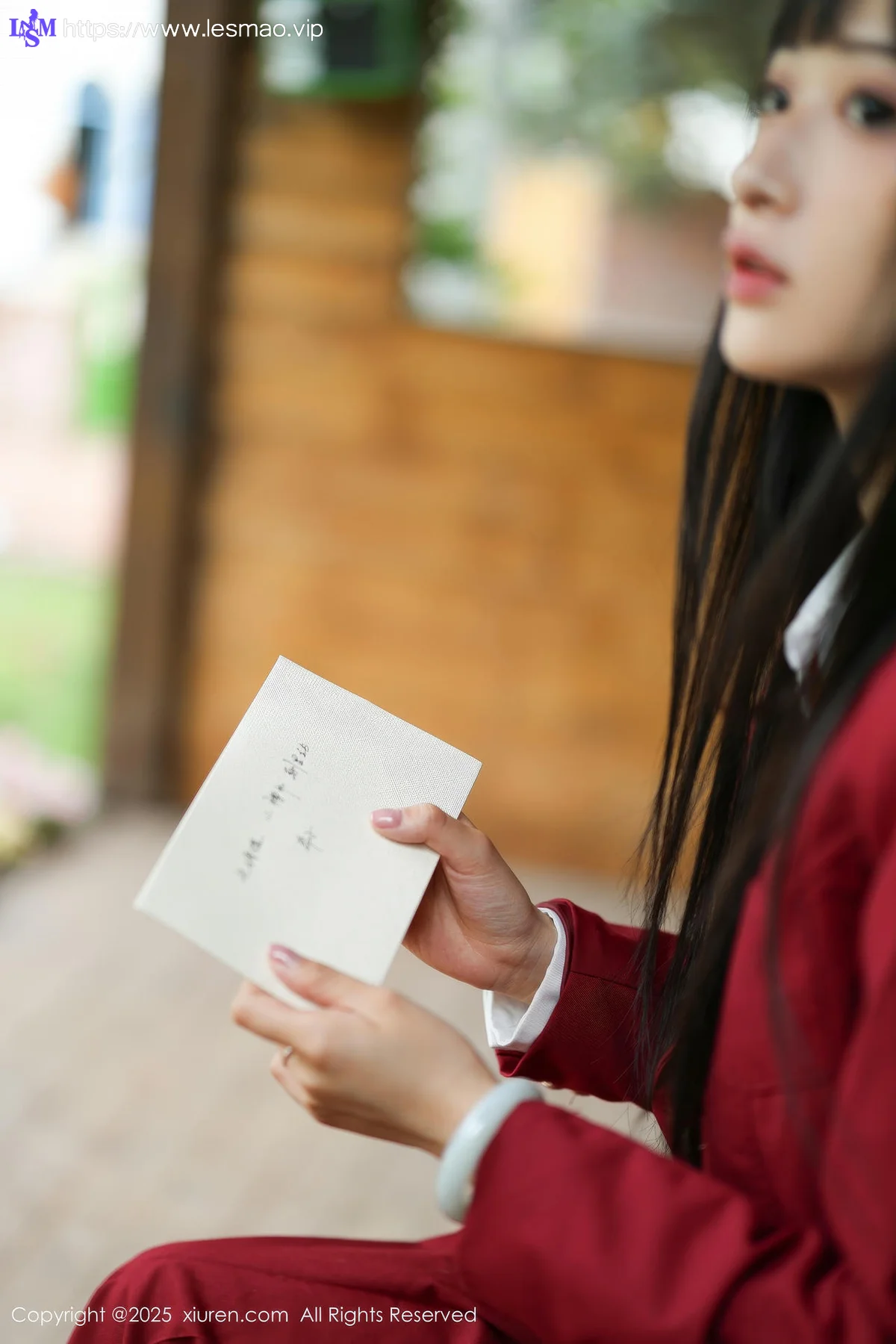 XiuRen 秀人 No.10215 茂木希子 新人红色裙子肉色丝袜 - 6