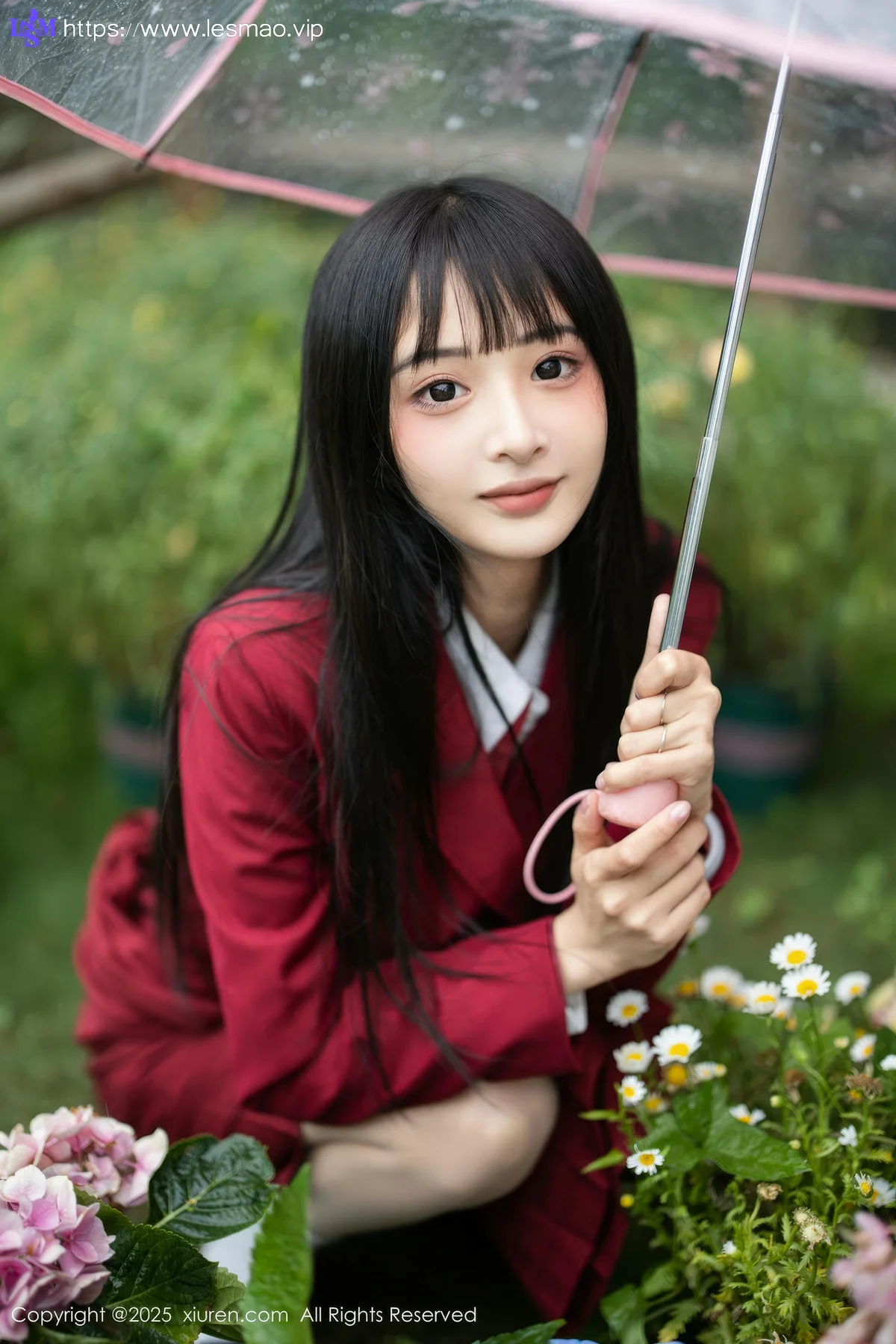 XiuRen 秀人 No.10215 茂木希子 新人红色裙子肉色丝袜 - 49
