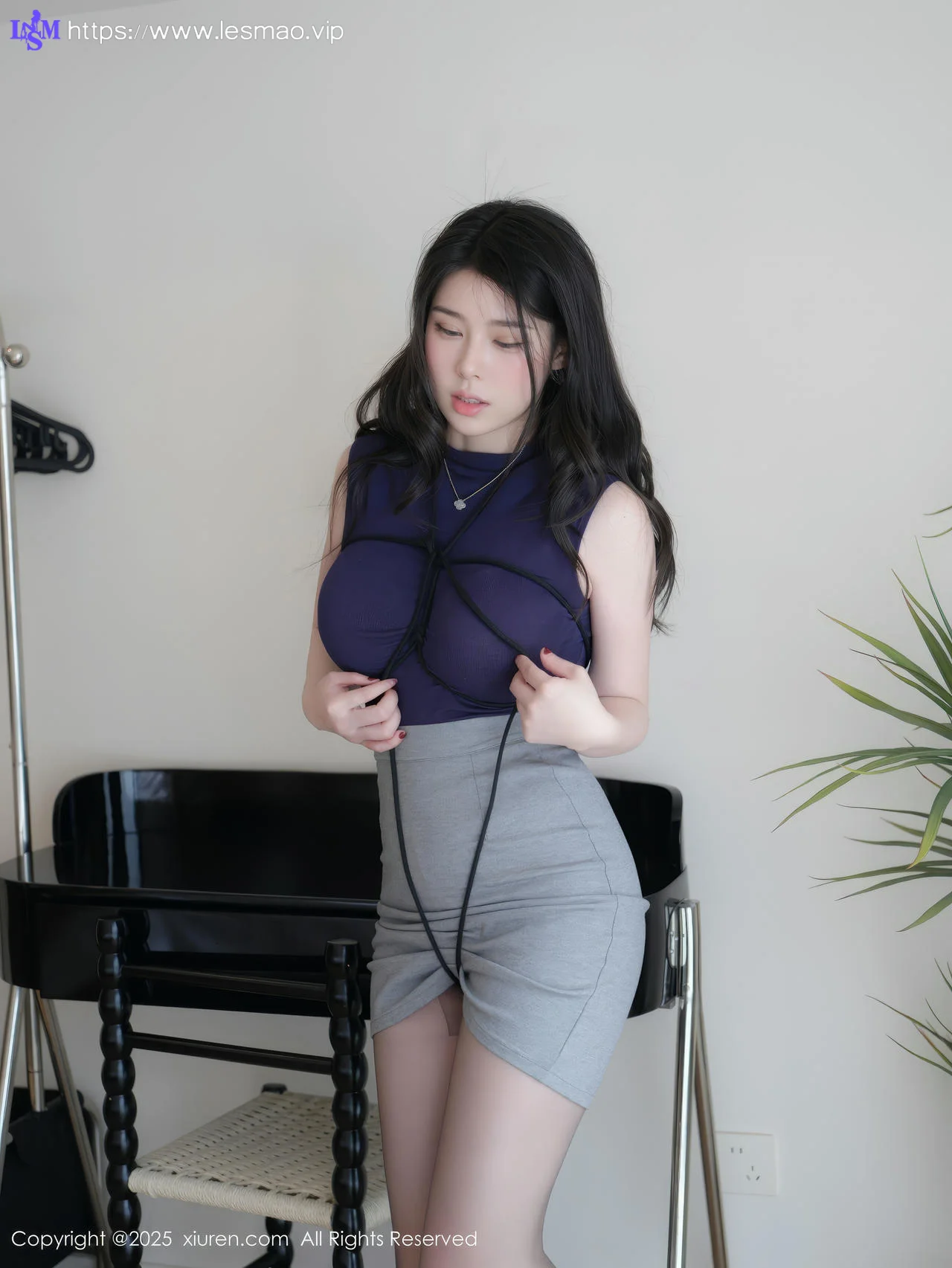 XiuRen 秀人 No.10236 白茹雪abby 黑色连衣裙 - 46
