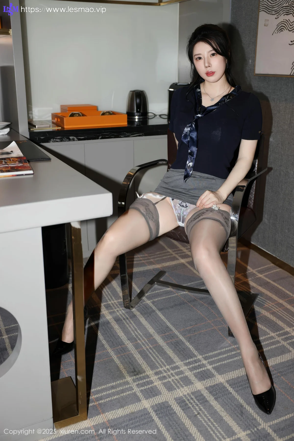 XiuRen 秀人 No.10266 白茹雪abby 黑色OL服饰 - 15