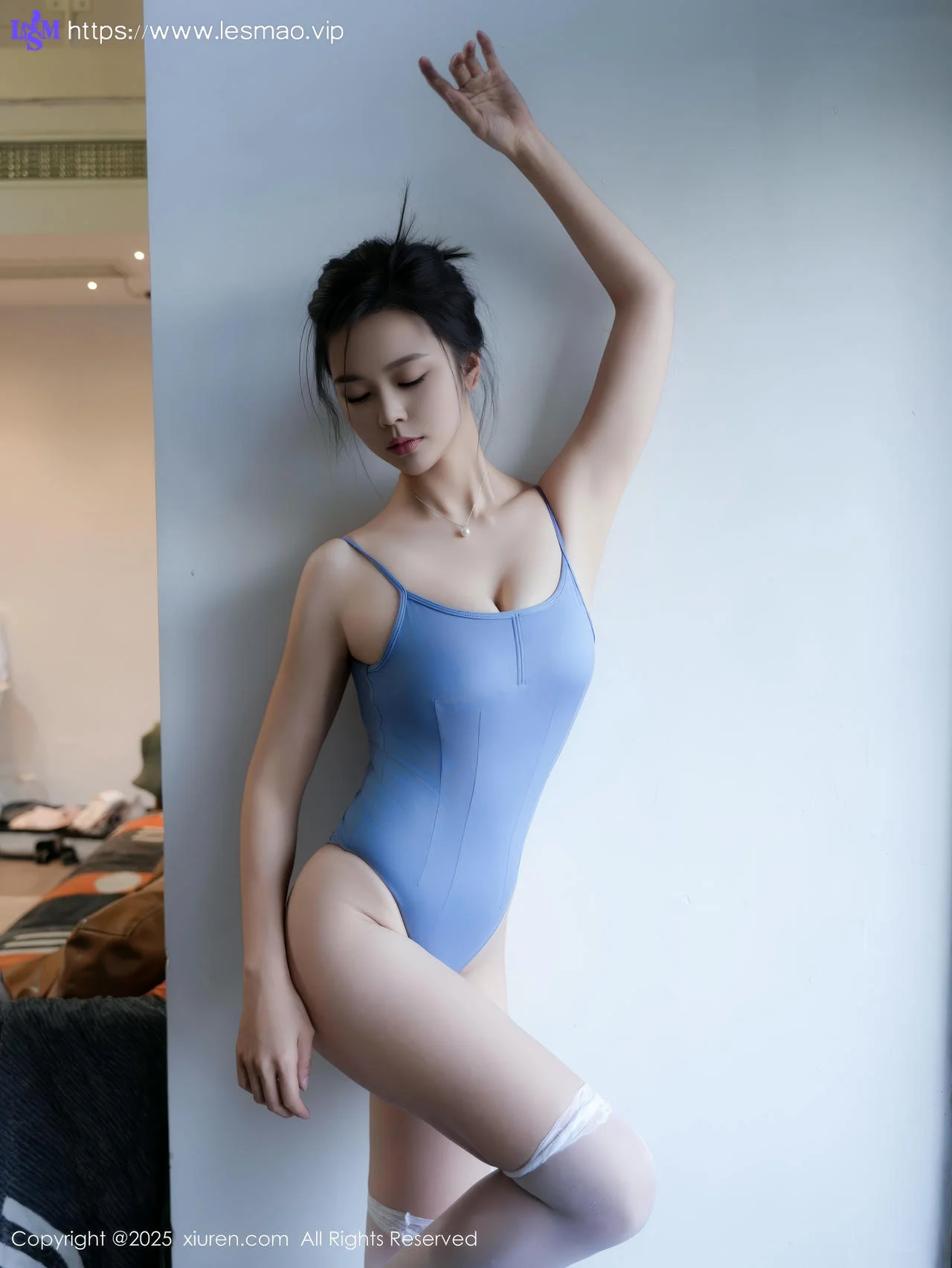 XiuRen 秀人 No.10327 玫瑰我爱你 蓝色瑜伽连体衣 - 32