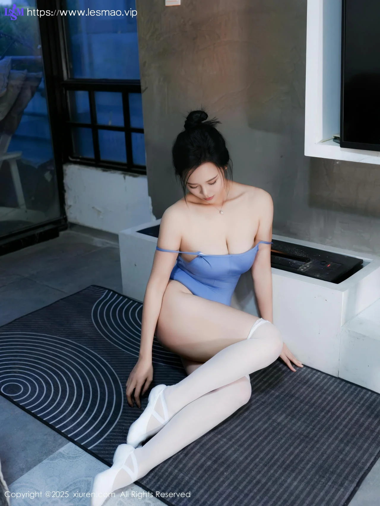 XiuRen 秀人 No.10327 玫瑰我爱你 蓝色瑜伽连体衣 - 58