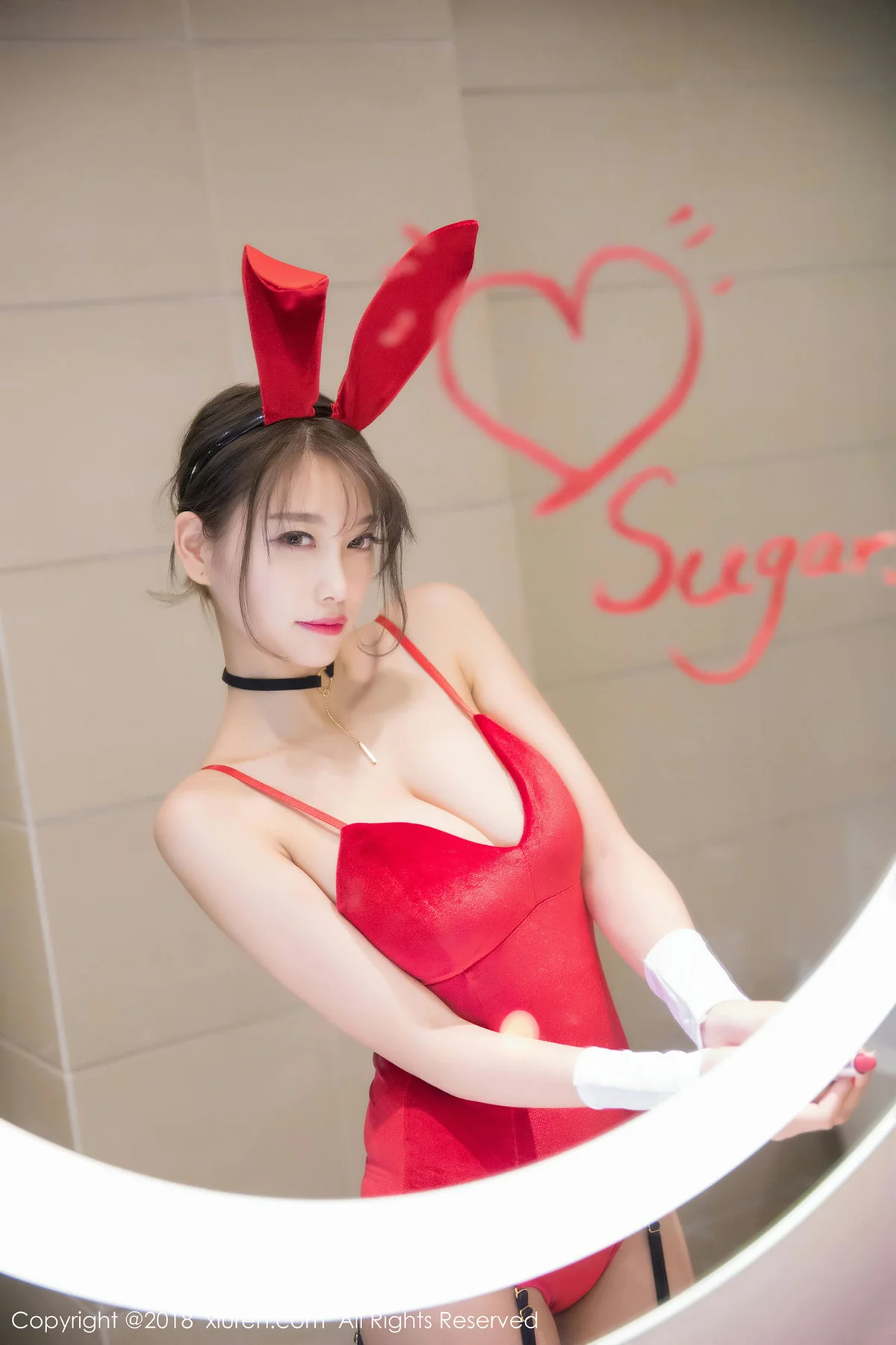 XiuRen 秀人 No.1033 兔女郎杨晨晨sugar 湿身短发美女 - 11