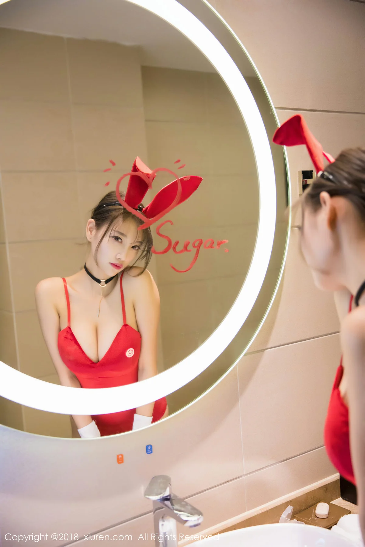 XiuRen 秀人 No.1033 兔女郎杨晨晨sugar 湿身短发美女 - 13