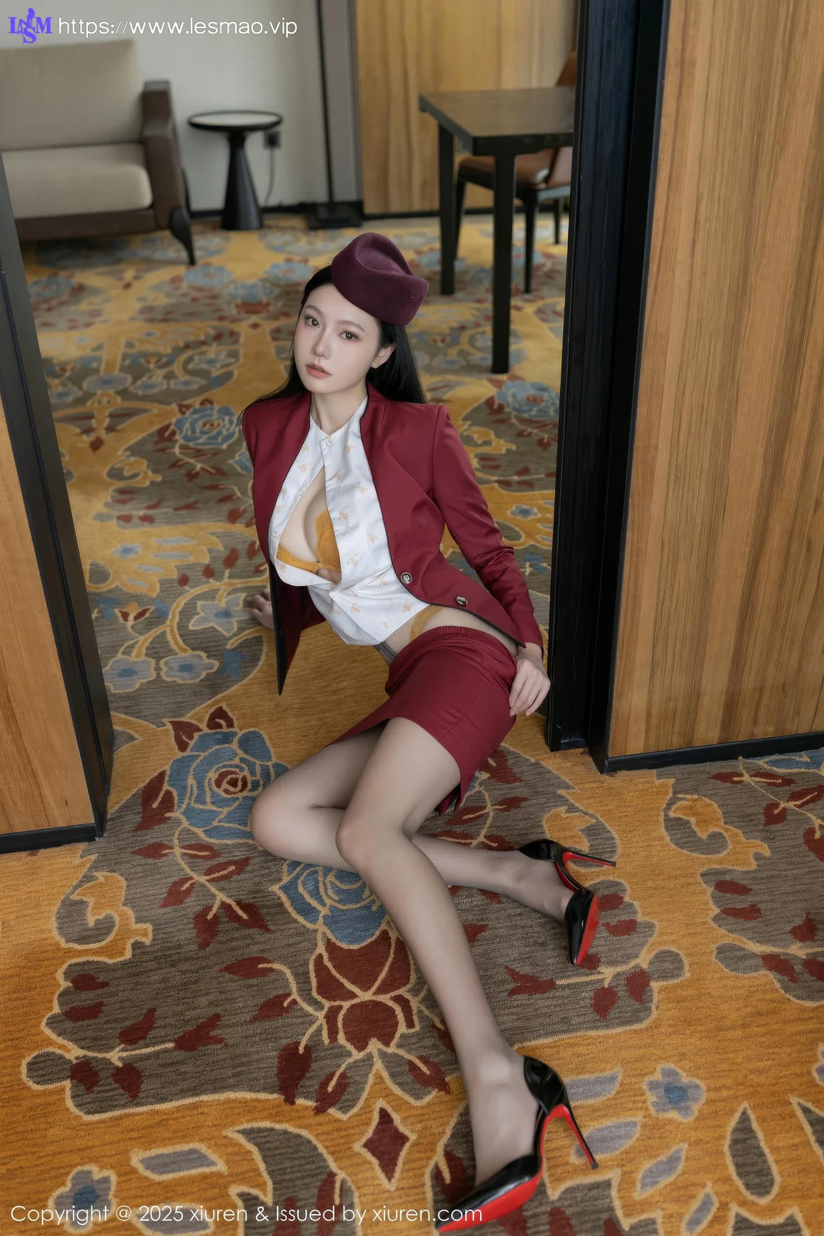 XiuRen 秀人 No.10333 安然anran 红色空姐制服 - 14