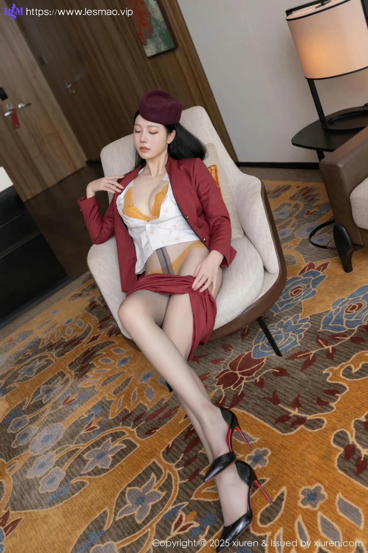 XiuRen 秀人 No.10333 安然anran 红色空姐制服 - 22