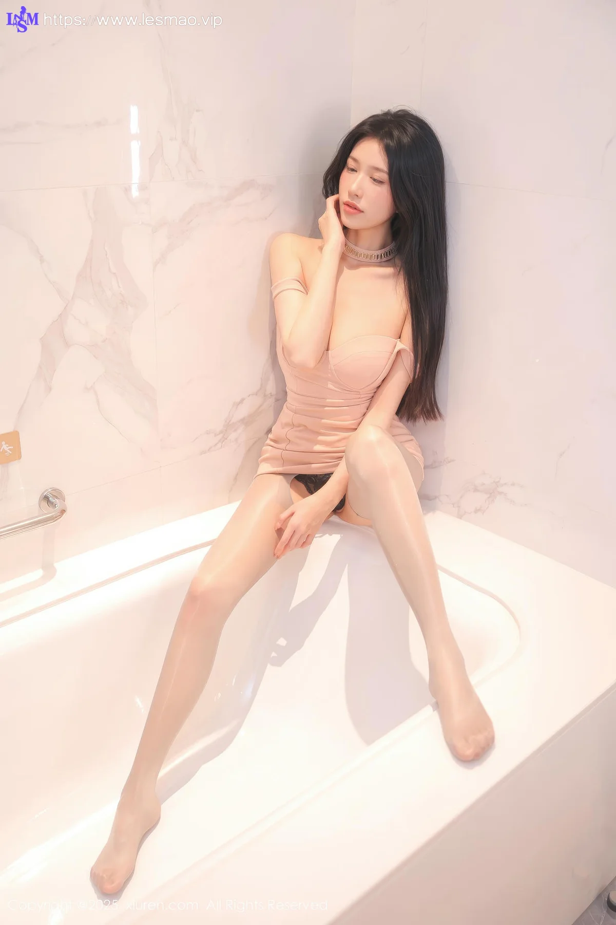 XiuRen 秀人 No.10339 shelly诗莉吖 粉色连衣短裙 - 42