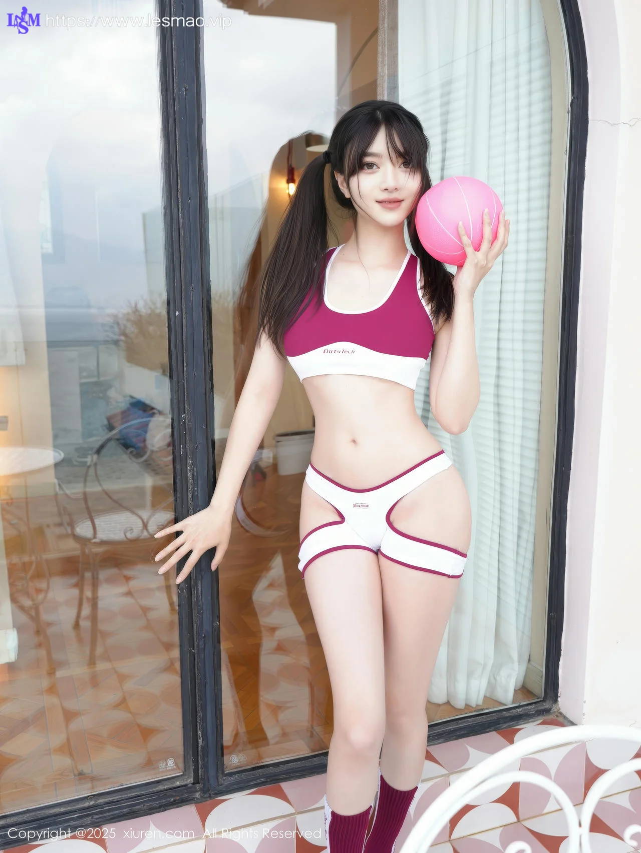 XiuRen 秀人 No.10350 白露lulu 深色运动服双马尾 - 54