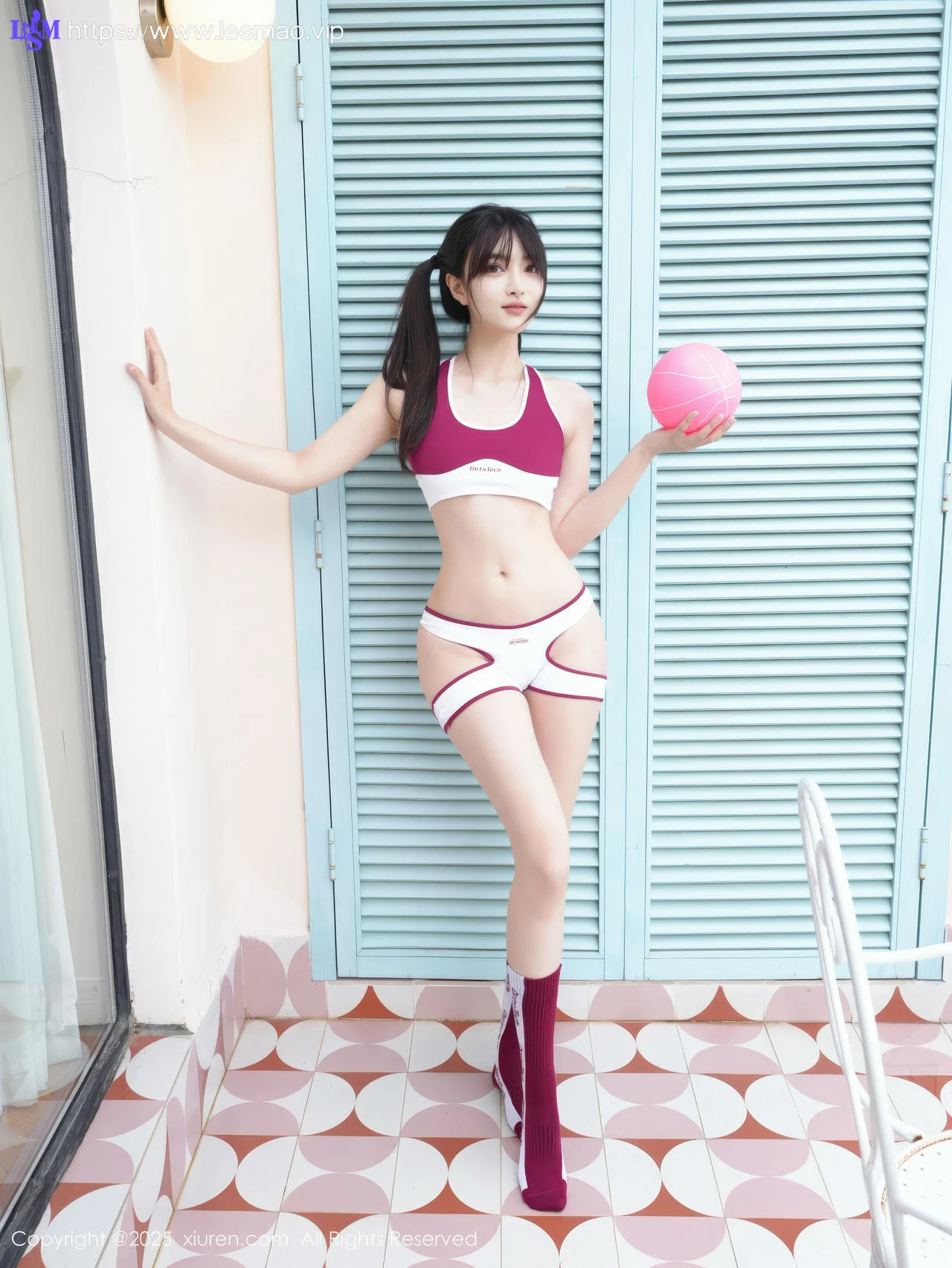 XiuRen 秀人 No.10350 白露lulu 深色运动服双马尾 - 58
