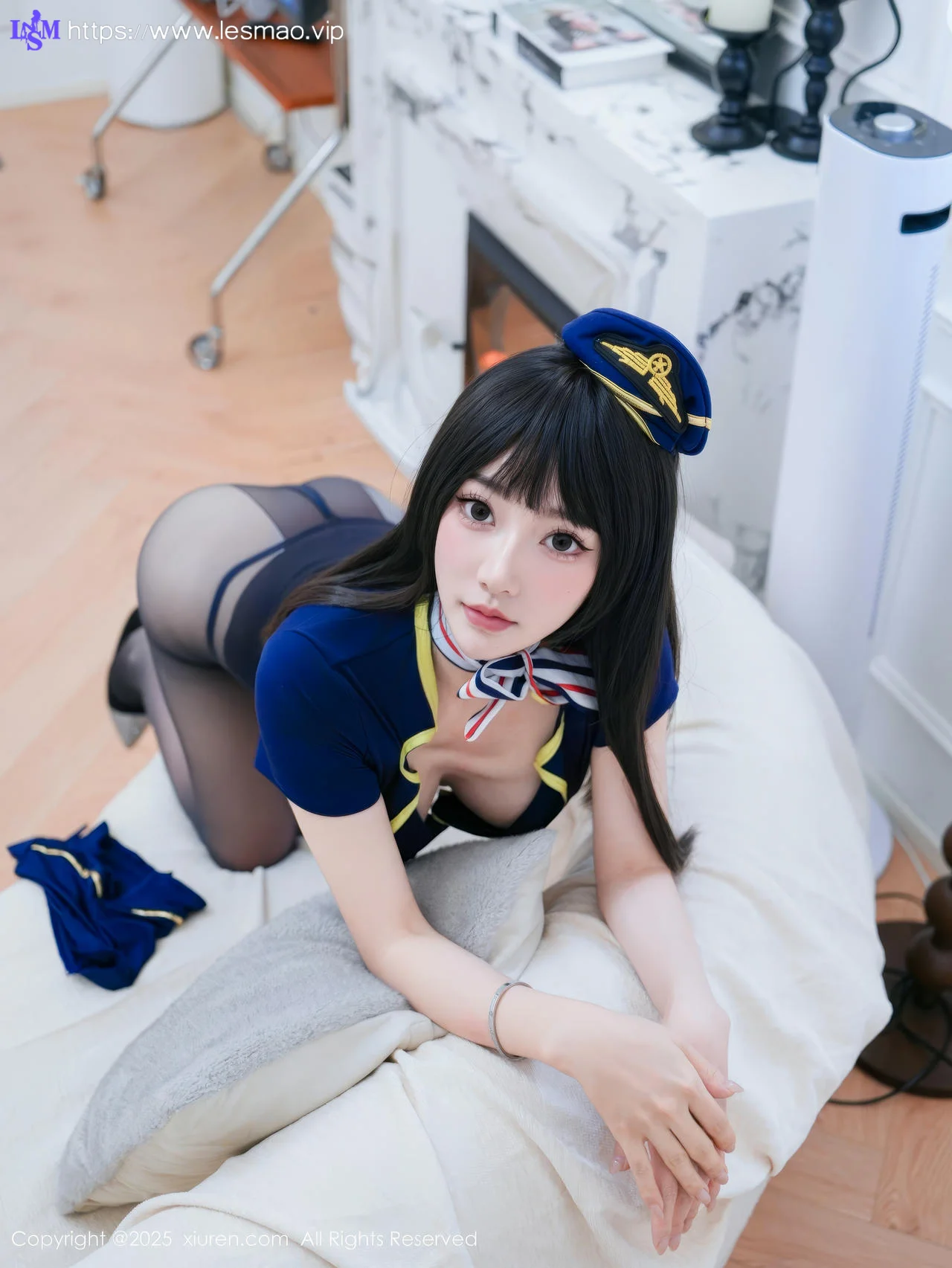 XiuRen 秀人 No.10421 Annie_baby 蓝色制服 - 36