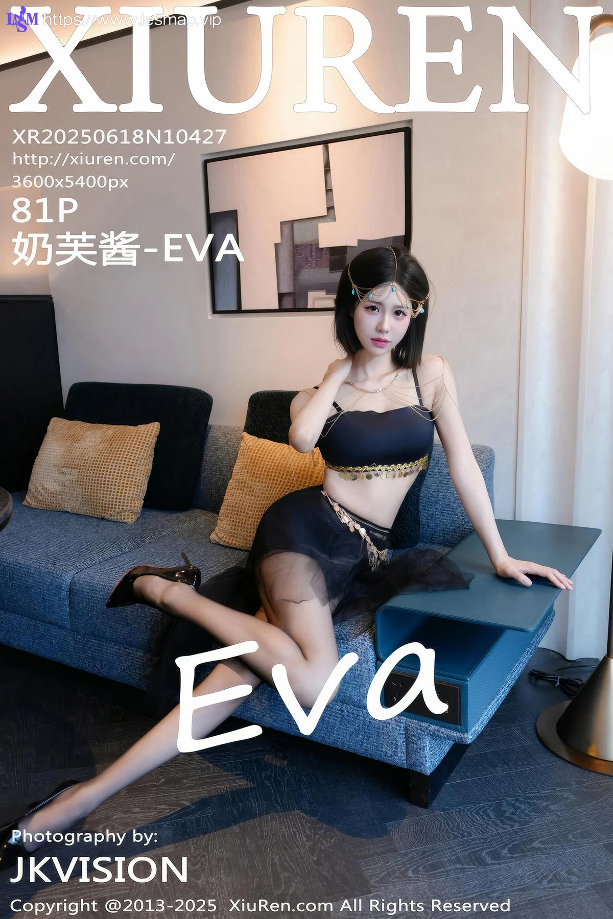 XiuRen 秀人 No.10427 奶芙酱-EVA 短发性感魅惑黑丝 - 82