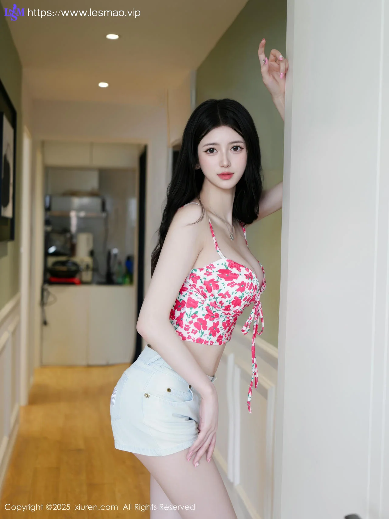 XiuRen 秀人 No.10442 白小蝶 花色内衣诱人线条 - 15