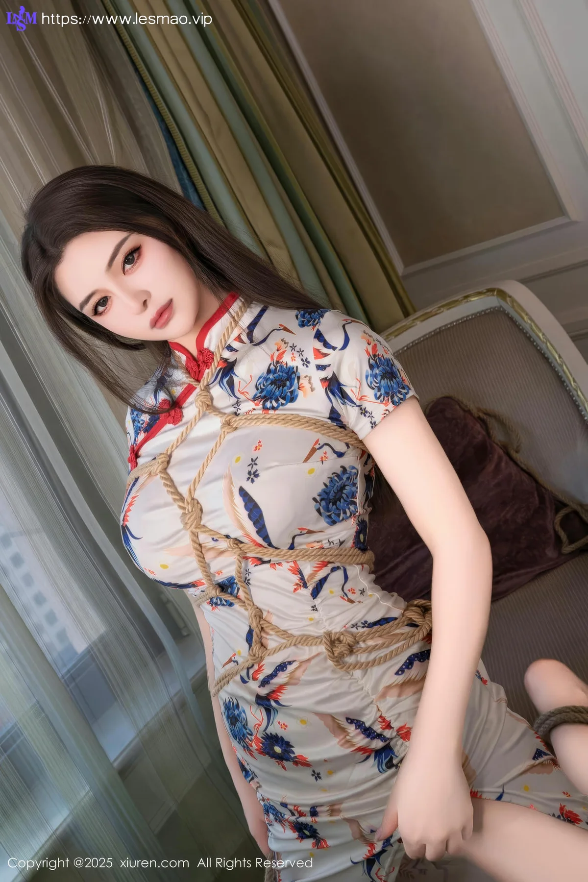 XiuRen 秀人 No.10452 灿宝 白色旗袍约束系列 - 16
