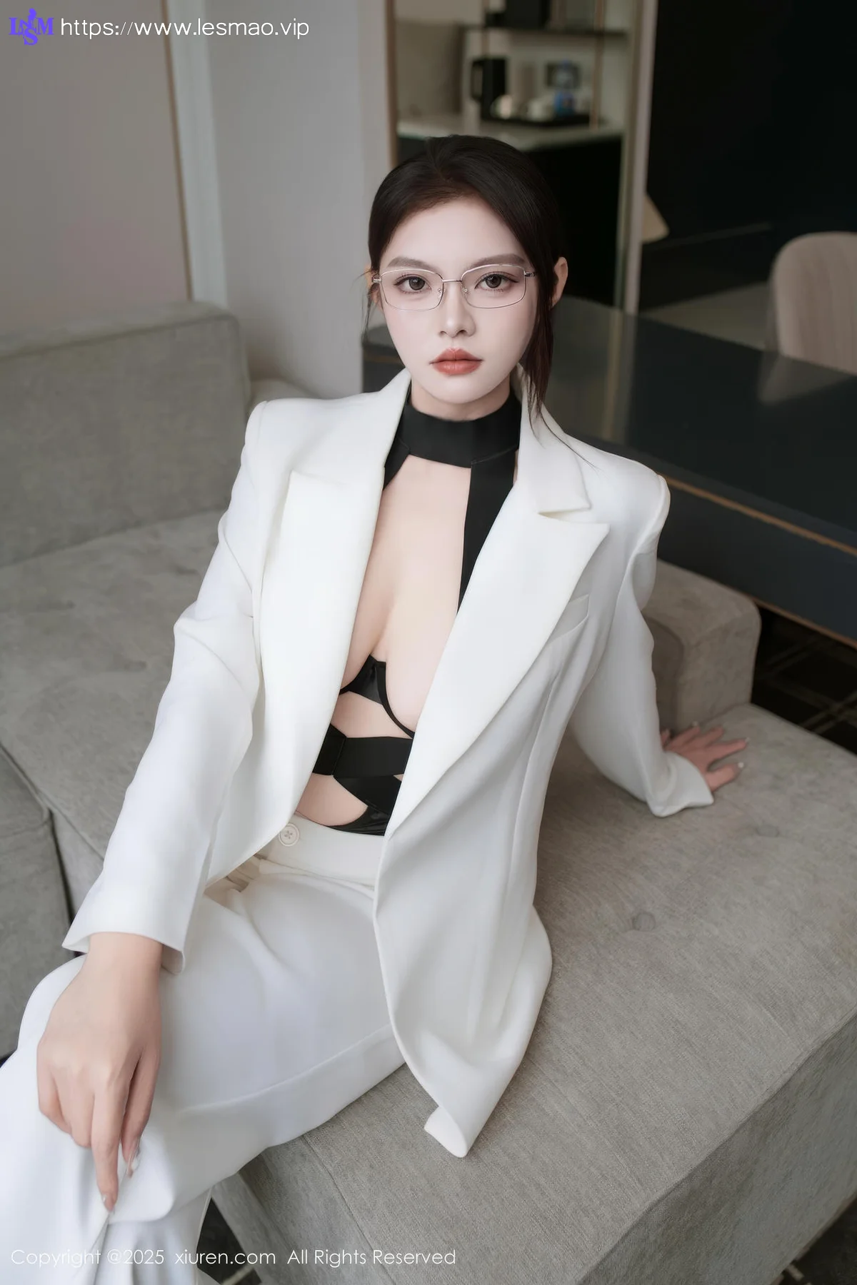 XiuRen 秀人 No.10464 冬安 白色衣西服套装ol - 12