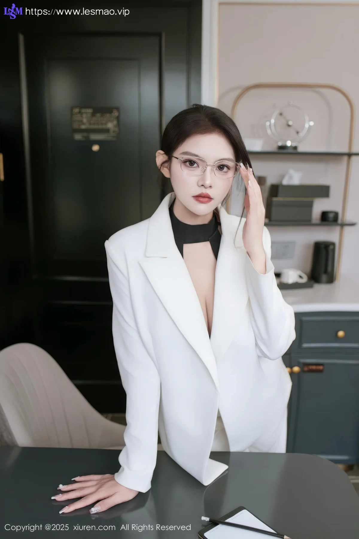 XiuRen 秀人 No.10464 冬安 白色衣西服套装ol - 15