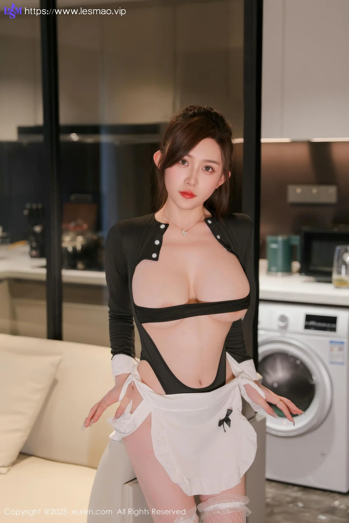 XiuRen 秀人 No.10478 奶油猫呀 黑白女仆装扮 - 44