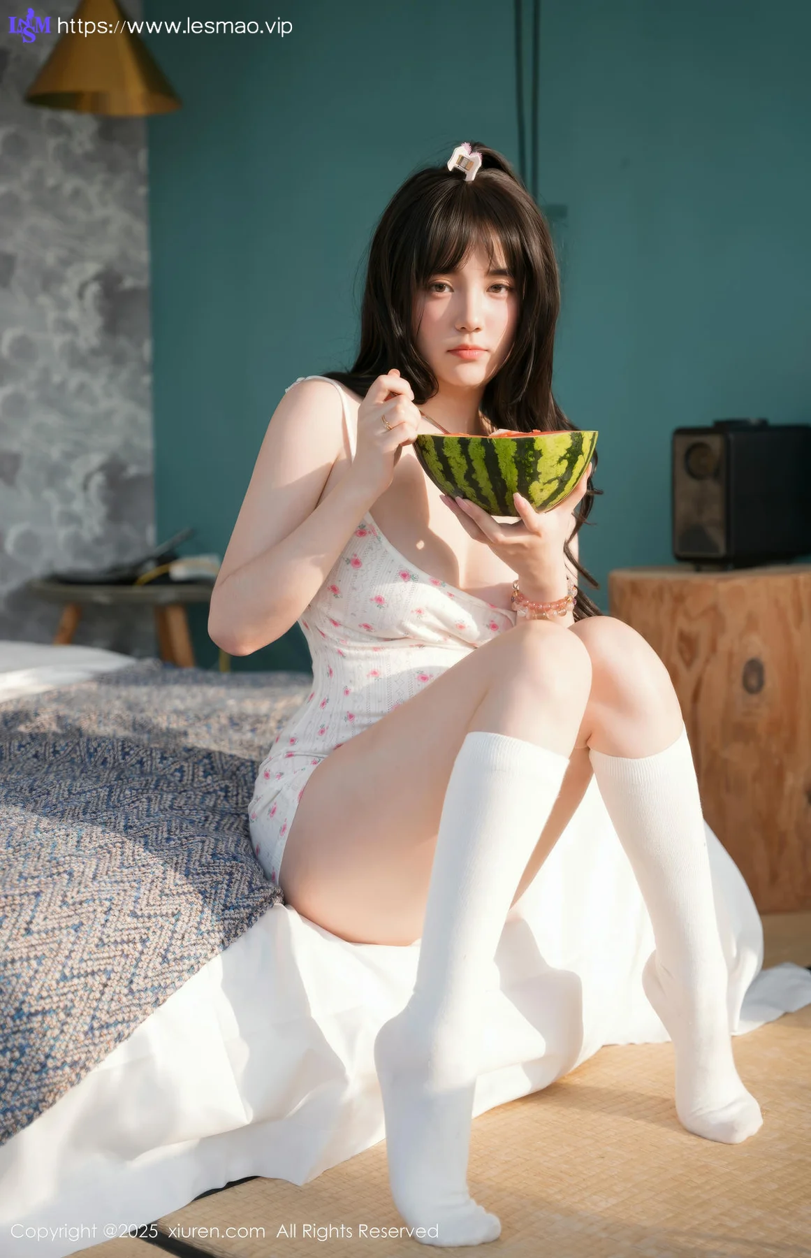 XiuRen 秀人 No.10483 软情 白色情趣吊带白色丝袜 - 56